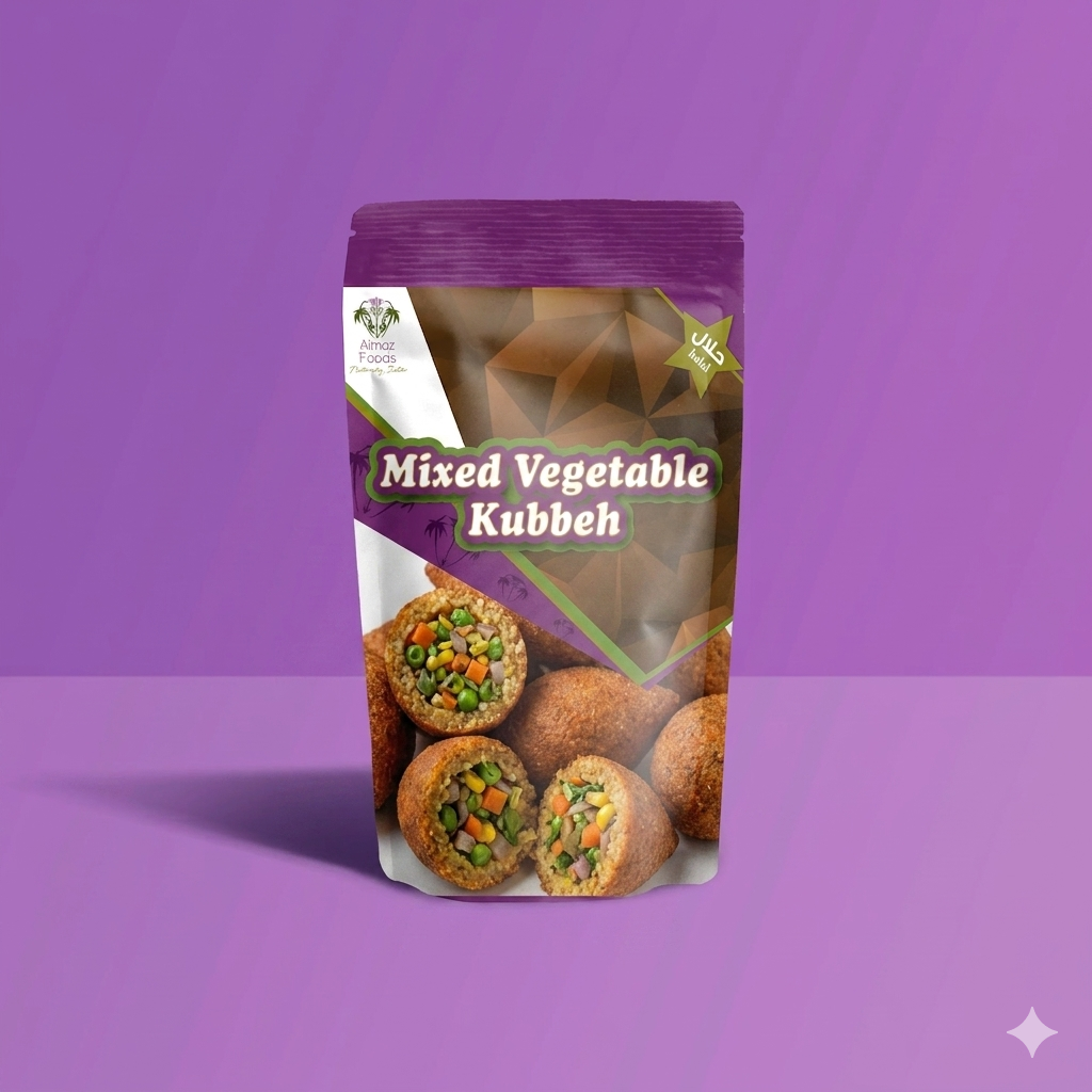 Almaz Foods Mixed Vegetable Kubbeh — vegan Lebanese kubbeh, made in Scotland