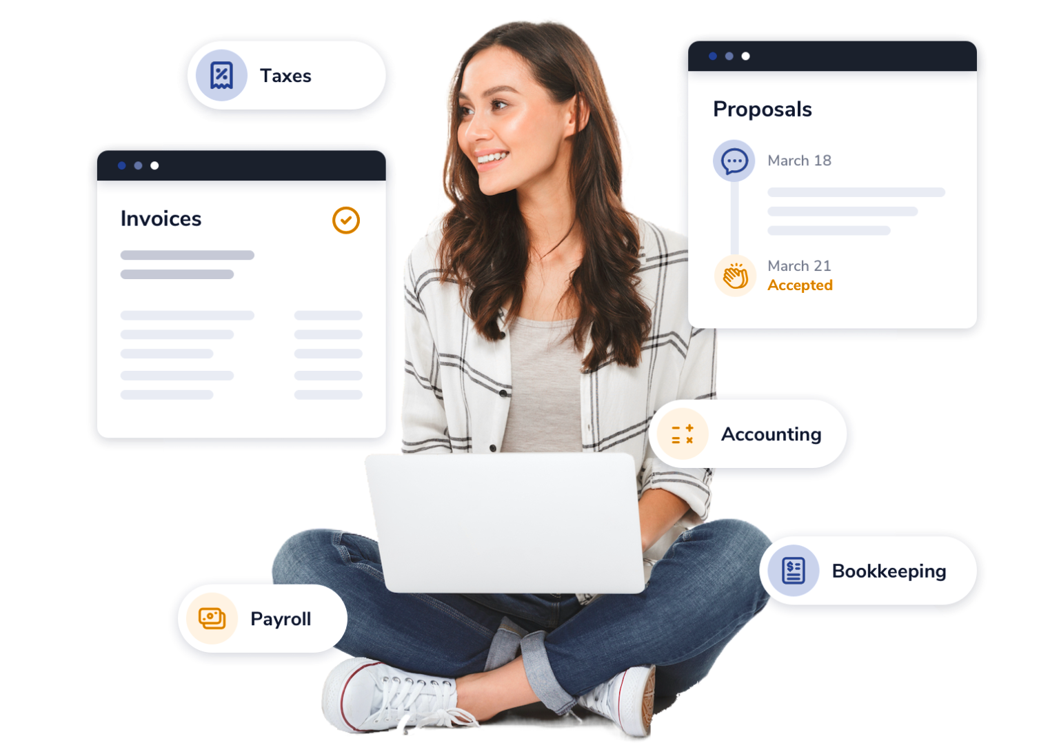 Bookkeeping firm accountant completing bookkeeping services