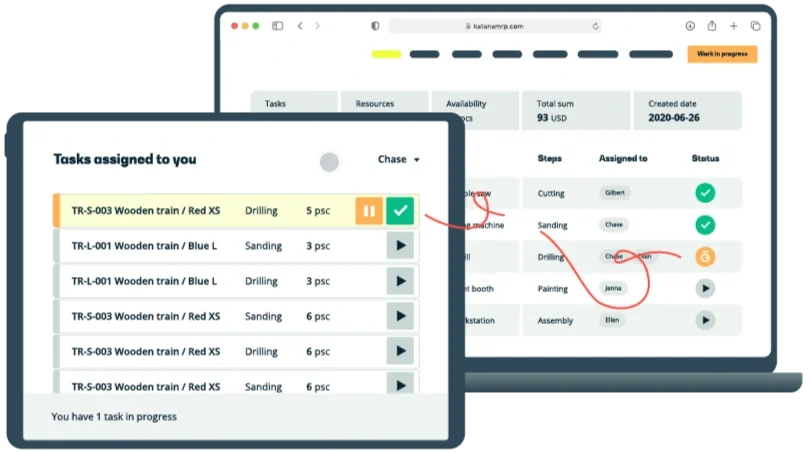 Desktop and Ipad Dashboard view of Katana MRP Software