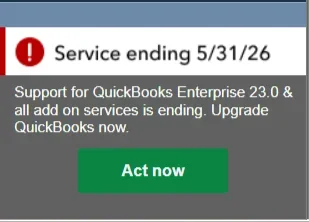Service Ending Error Message QuickBooks Desktop 2023