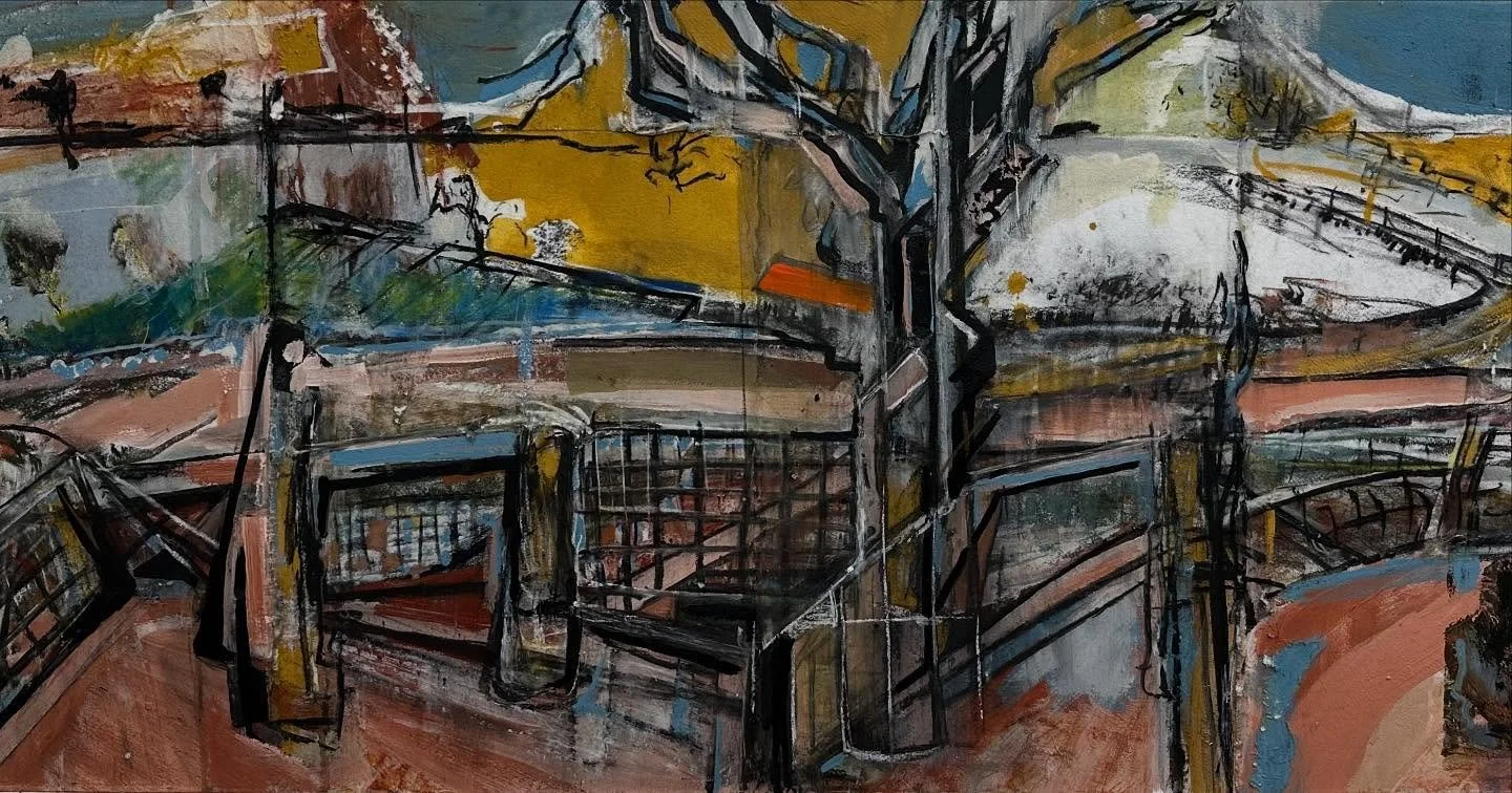 Delighted to have a work selected as a finalist in the 2025 Northern Beaches Environmental Art &amp; Design Prize @magamnsw 

&lsquo;Standing by the old gate set, stringy bark and gravel pit near the wool shed, Millambri&rsquo; 
Acrylic &amp; mixed m