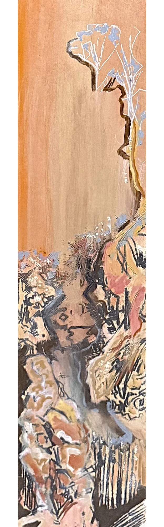  The impossible rock face   Oil on board  80x20cm 2026