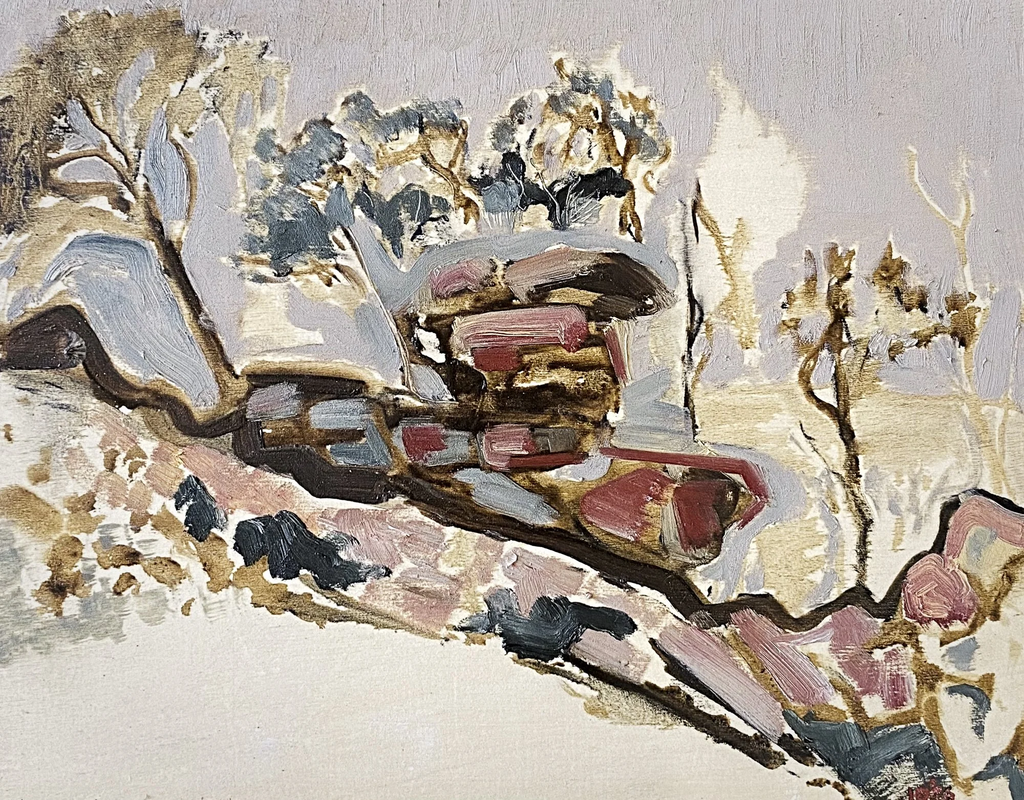  Balance rock   Oil on board  28x35.5cm 2026