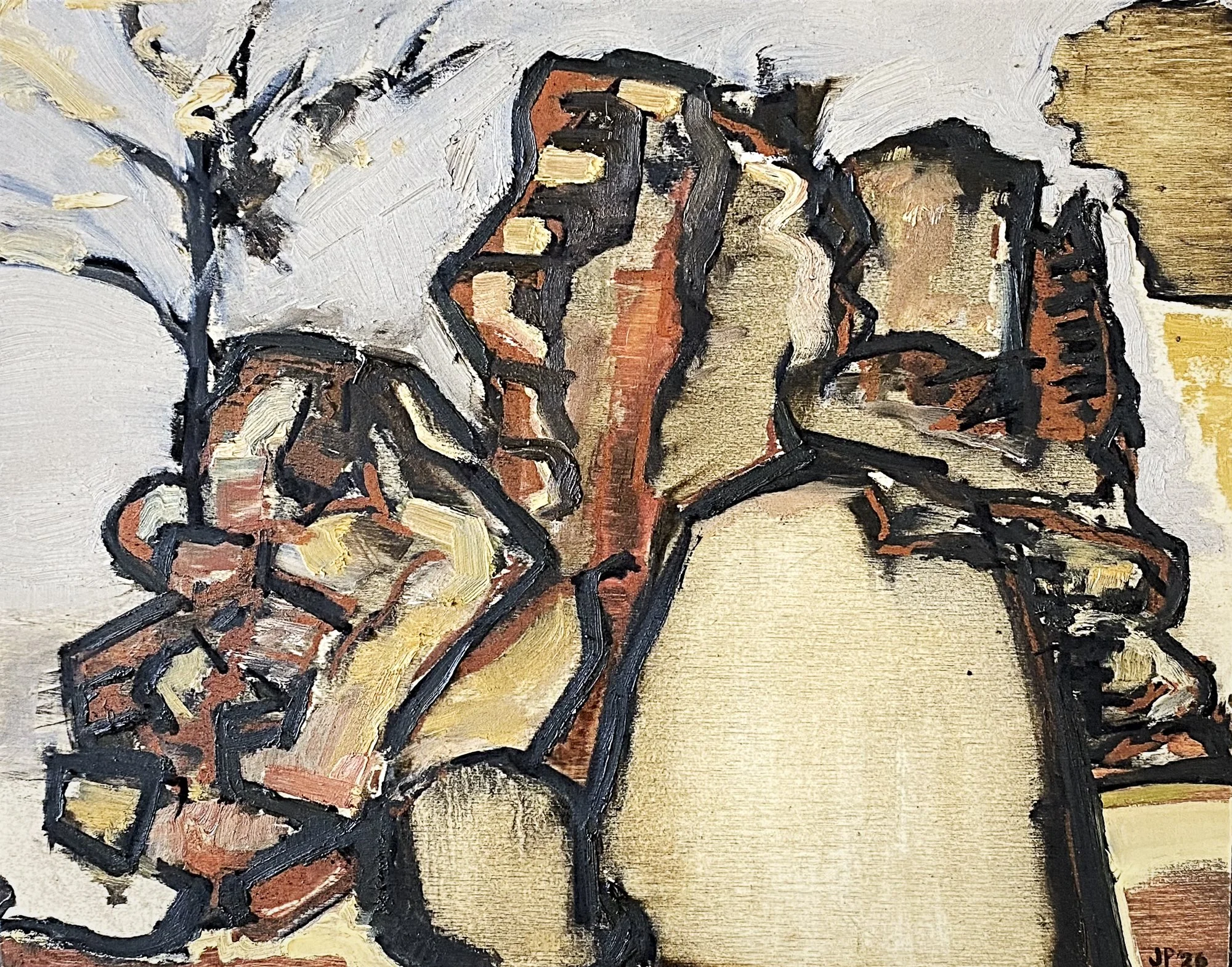  A calligraphy of rocks   Oil on board  28x35.5cm 2026
