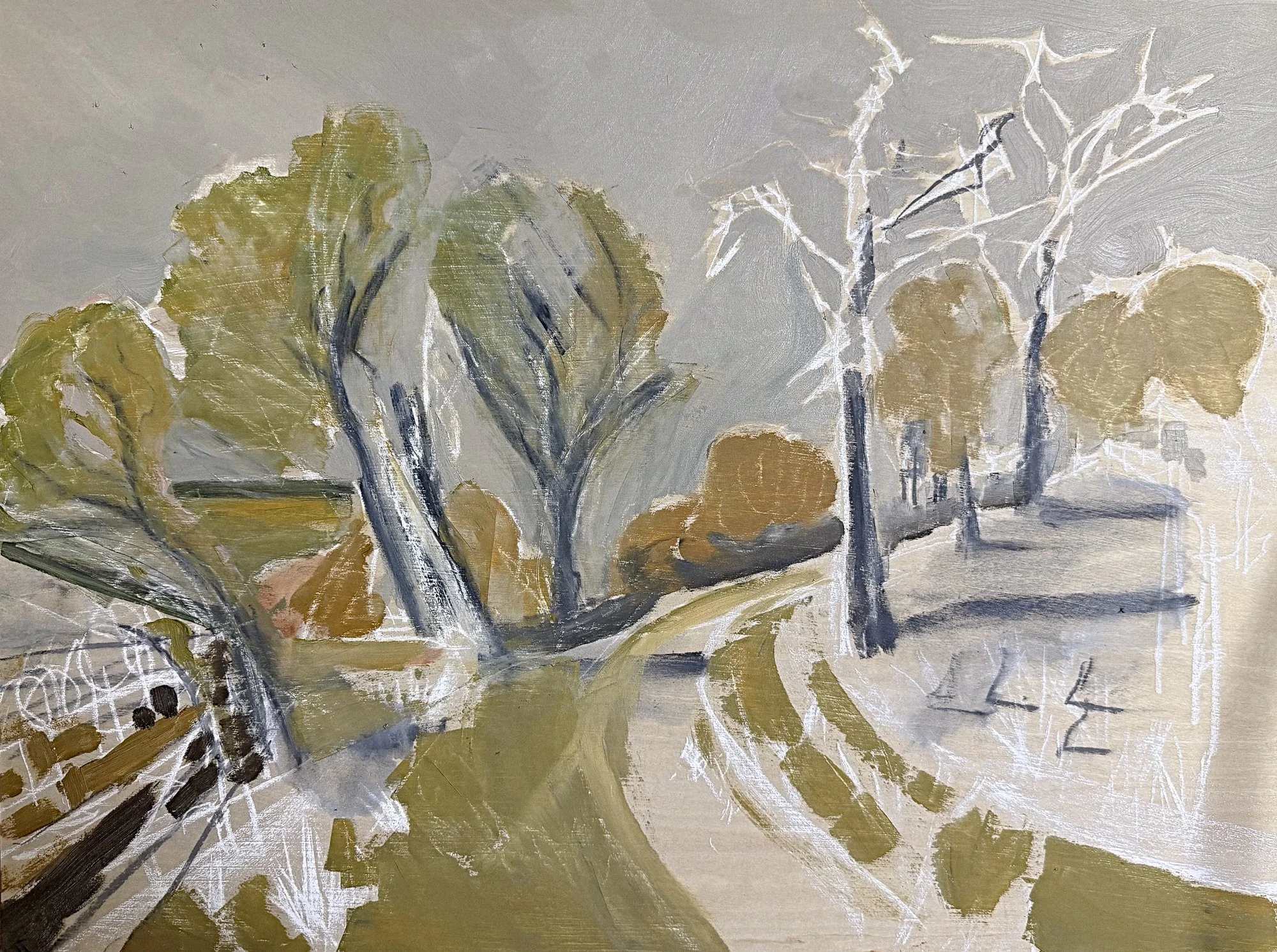  Allegory, The Road   Oil on board  45.5x61cm 2026