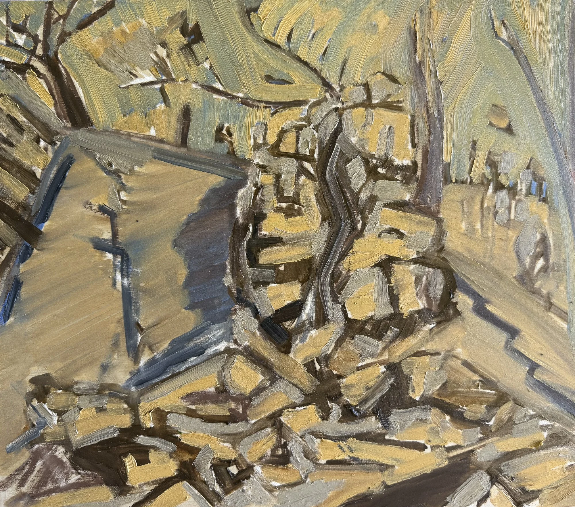  Rock Face I   Oil on board  35x40cm 2026