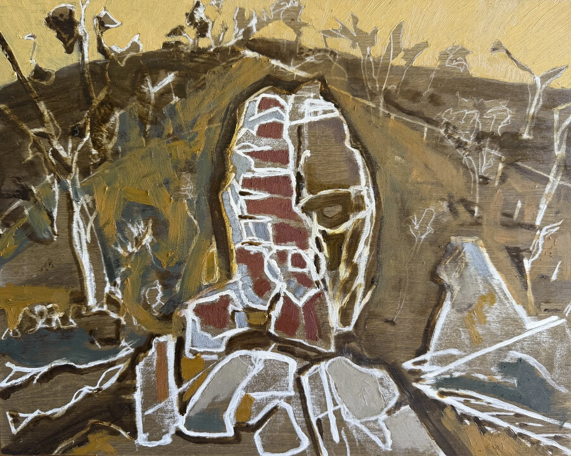  Rock Face II   Oil on board  28x35.5cm 2026