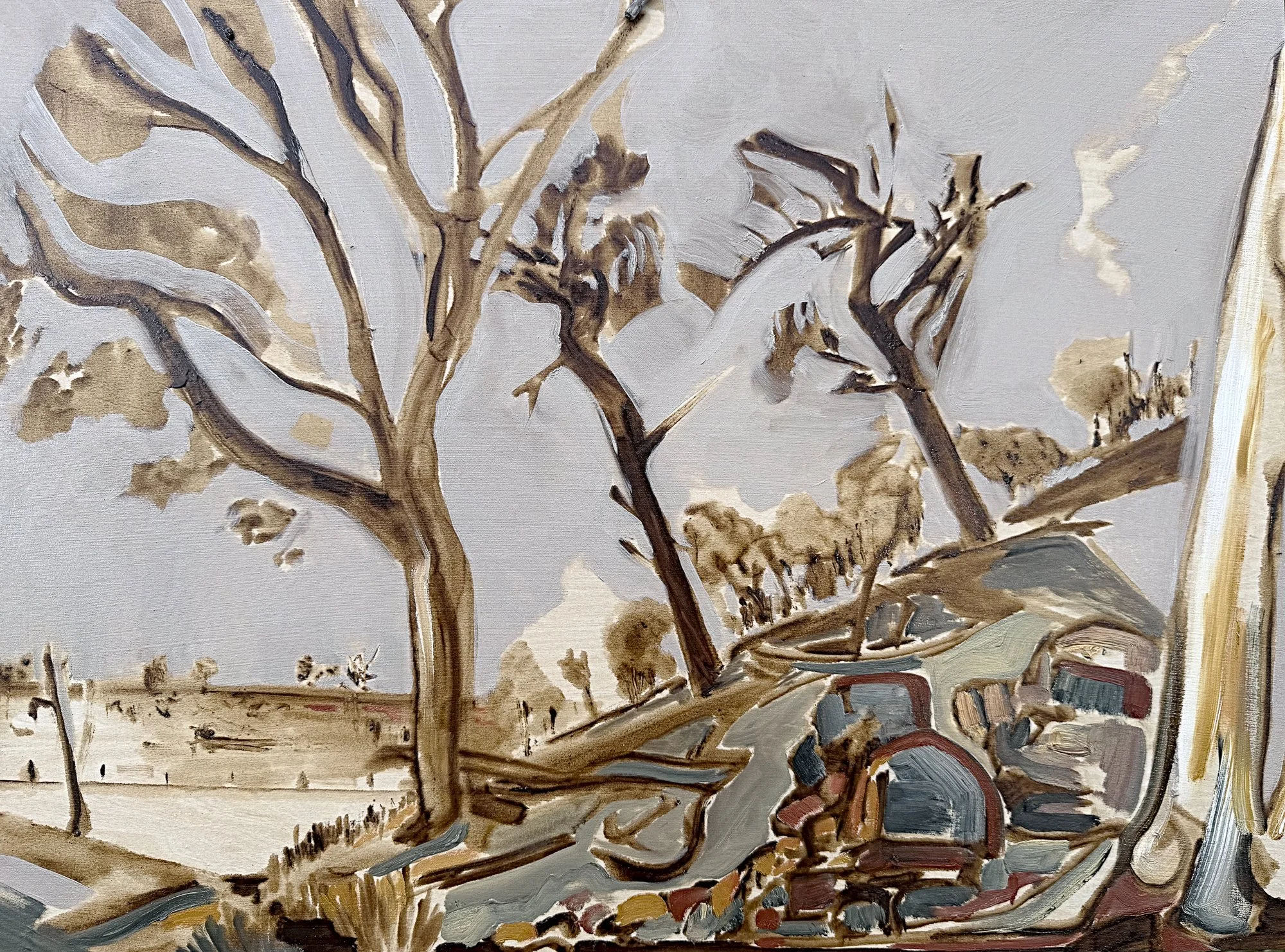  Five trees   Oil on board  45.5x61cm 2026