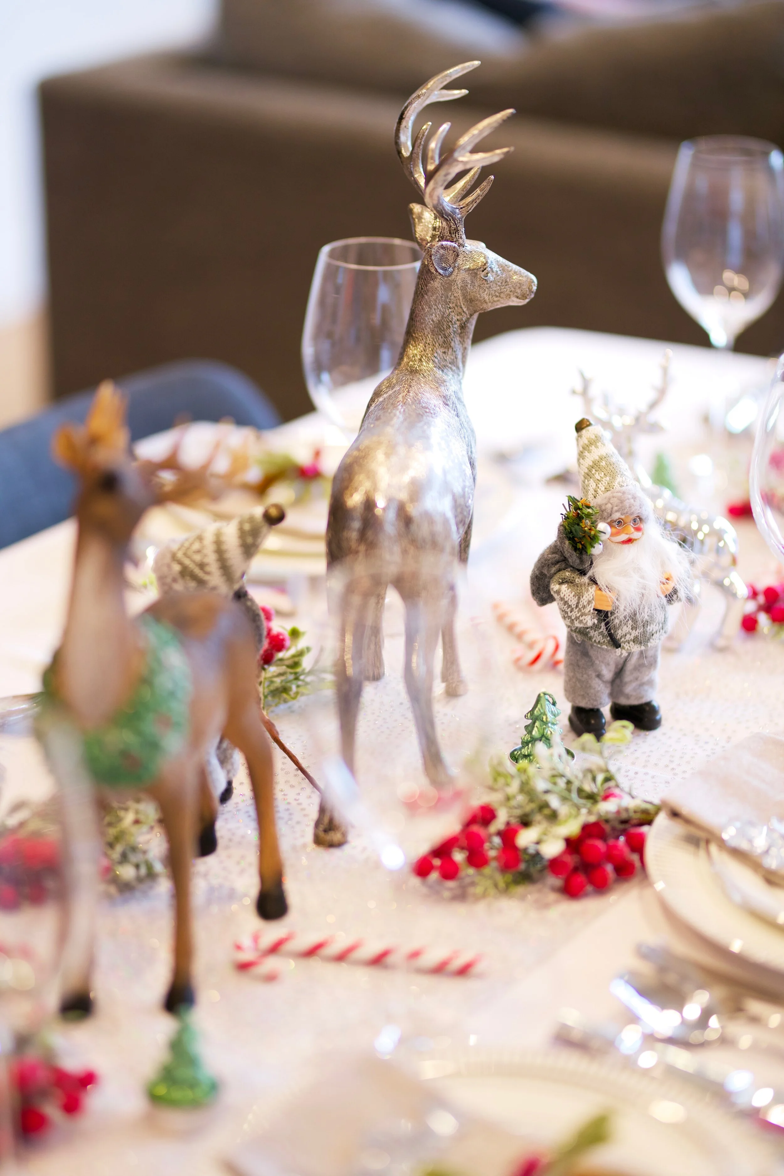 Xmas table with reindeer