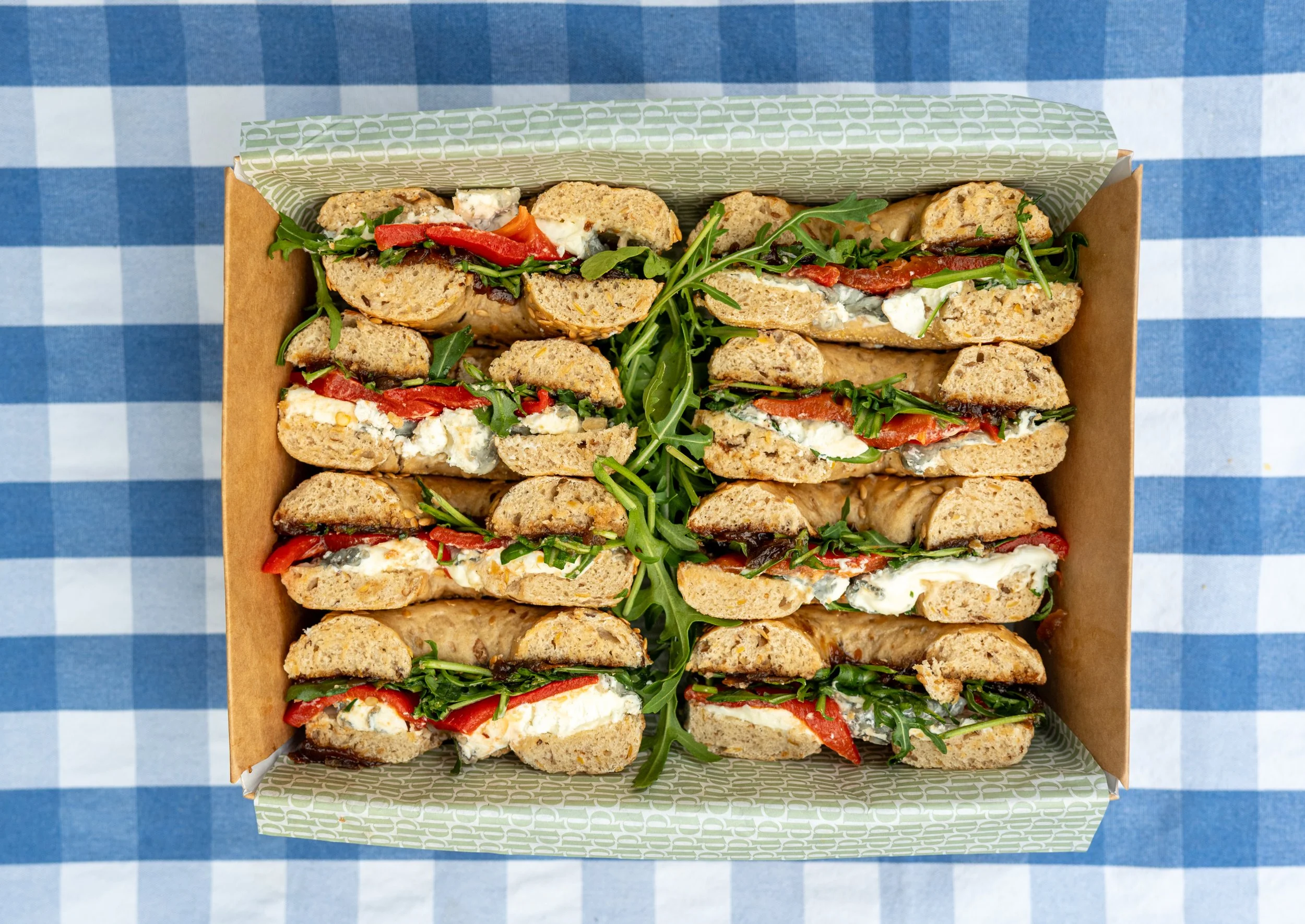 Goats Cheese & Red Pepper Bagels