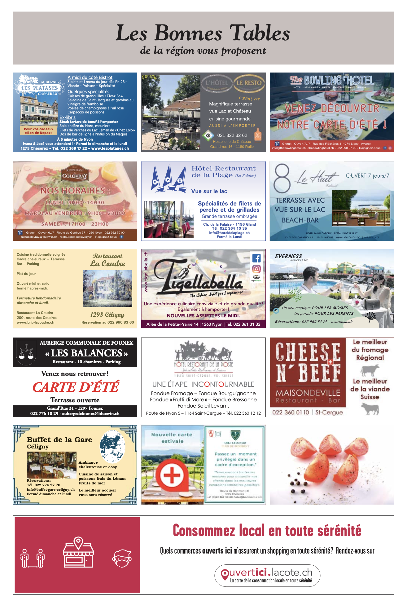 Journal La Côte - Les bonnes tables
