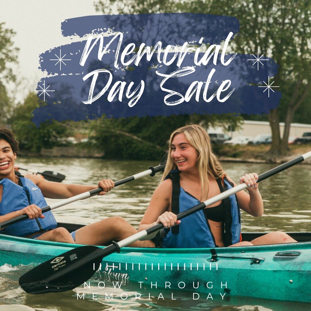 Now through Memorial Day kayaks and paddle boards will be 20%! Our other merchandise will be 40% off! #Sale #MemorialDay