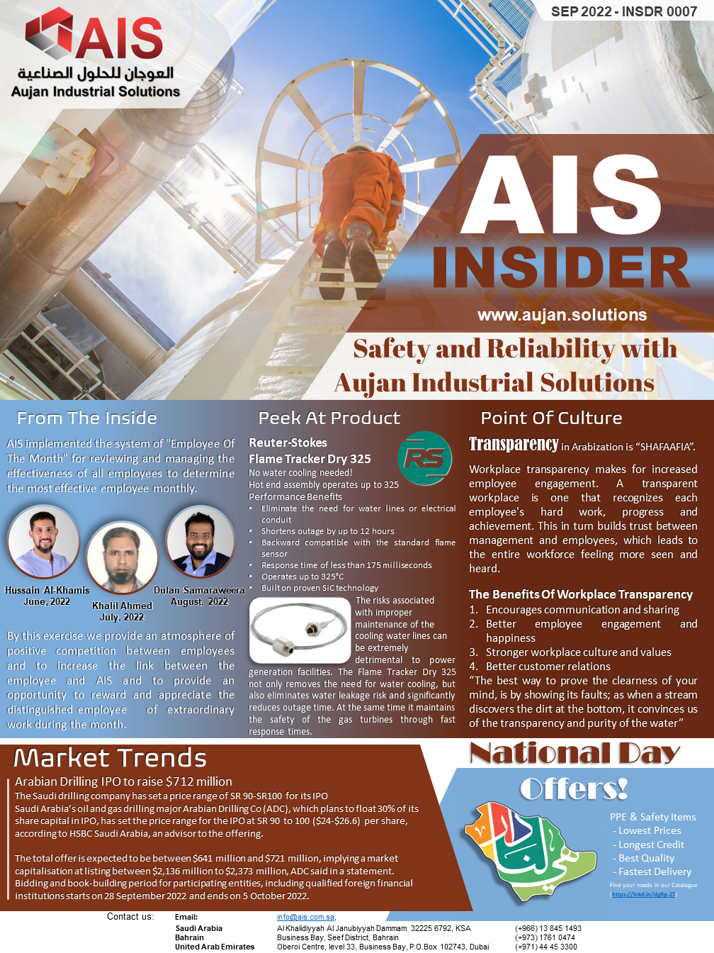 AIS Insider 2022 Q3 — Aujan Industrial Solutions