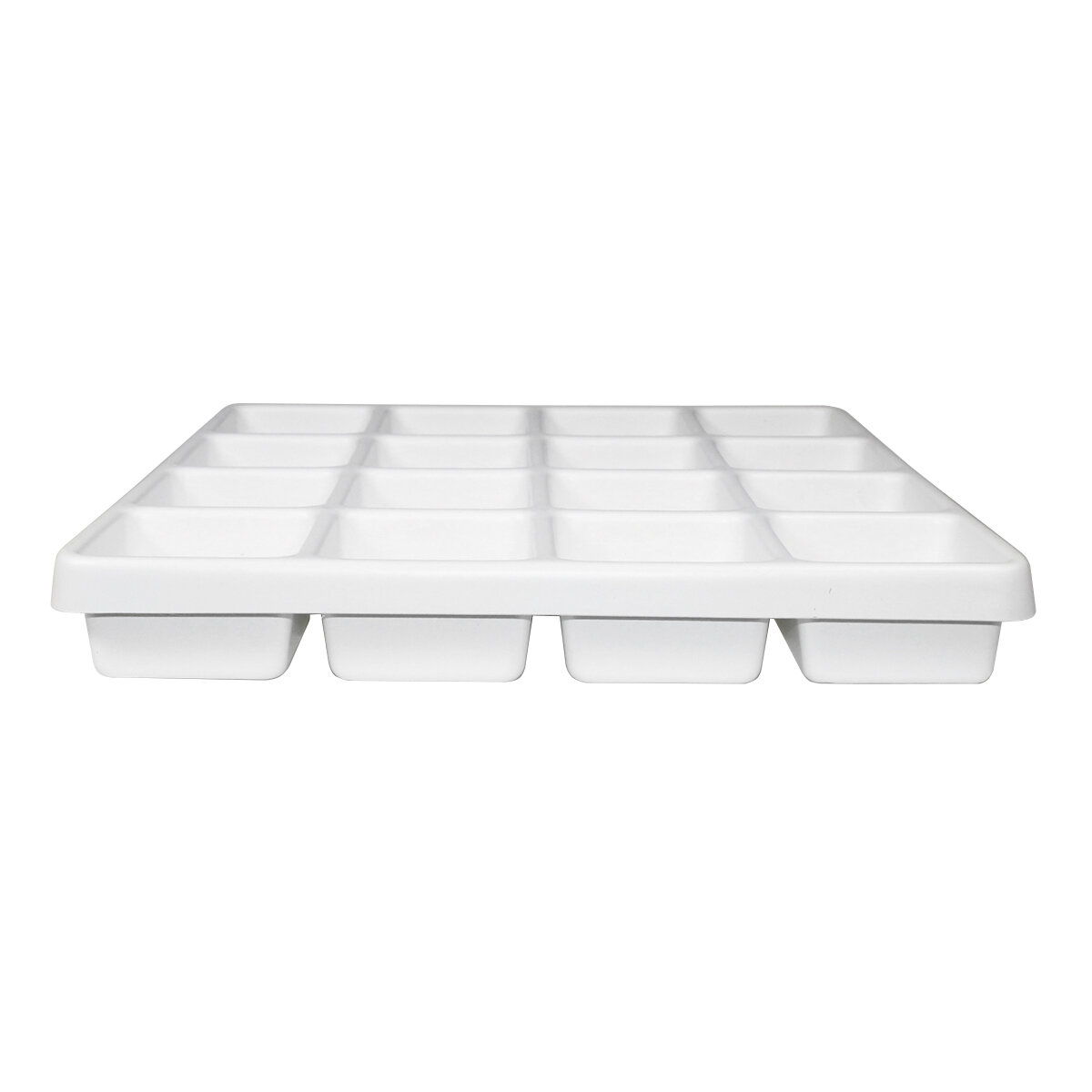 TrippNT 50060 White Polystyrene Plastic Big Drawer Organizer 19 Width X 2.38 Height X 17.5 Depth 16 Compartments 