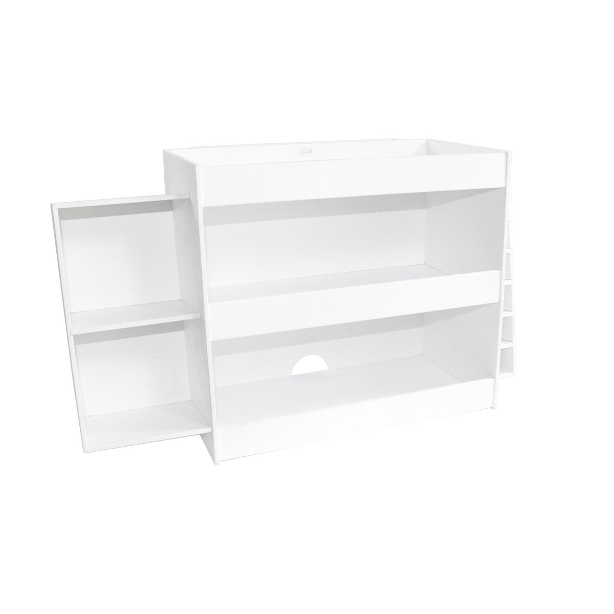 White 12 Width x 12 Height x 9 Depth TrippNT 50106 PVC Angled Triple Safety Shelves with No Door 