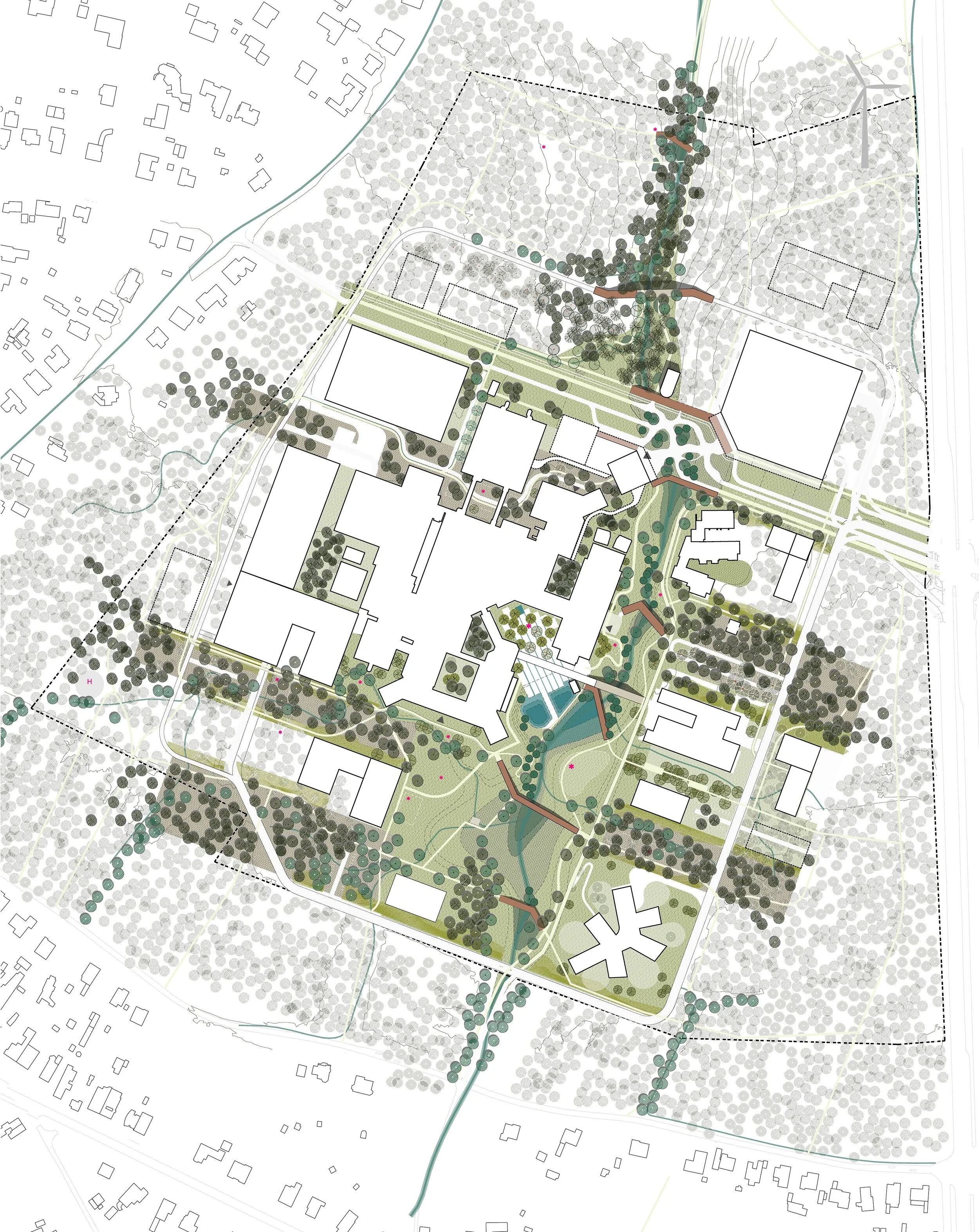 Genk landschapsplan Ziekenhuis Oost Limburg (Synapspark)