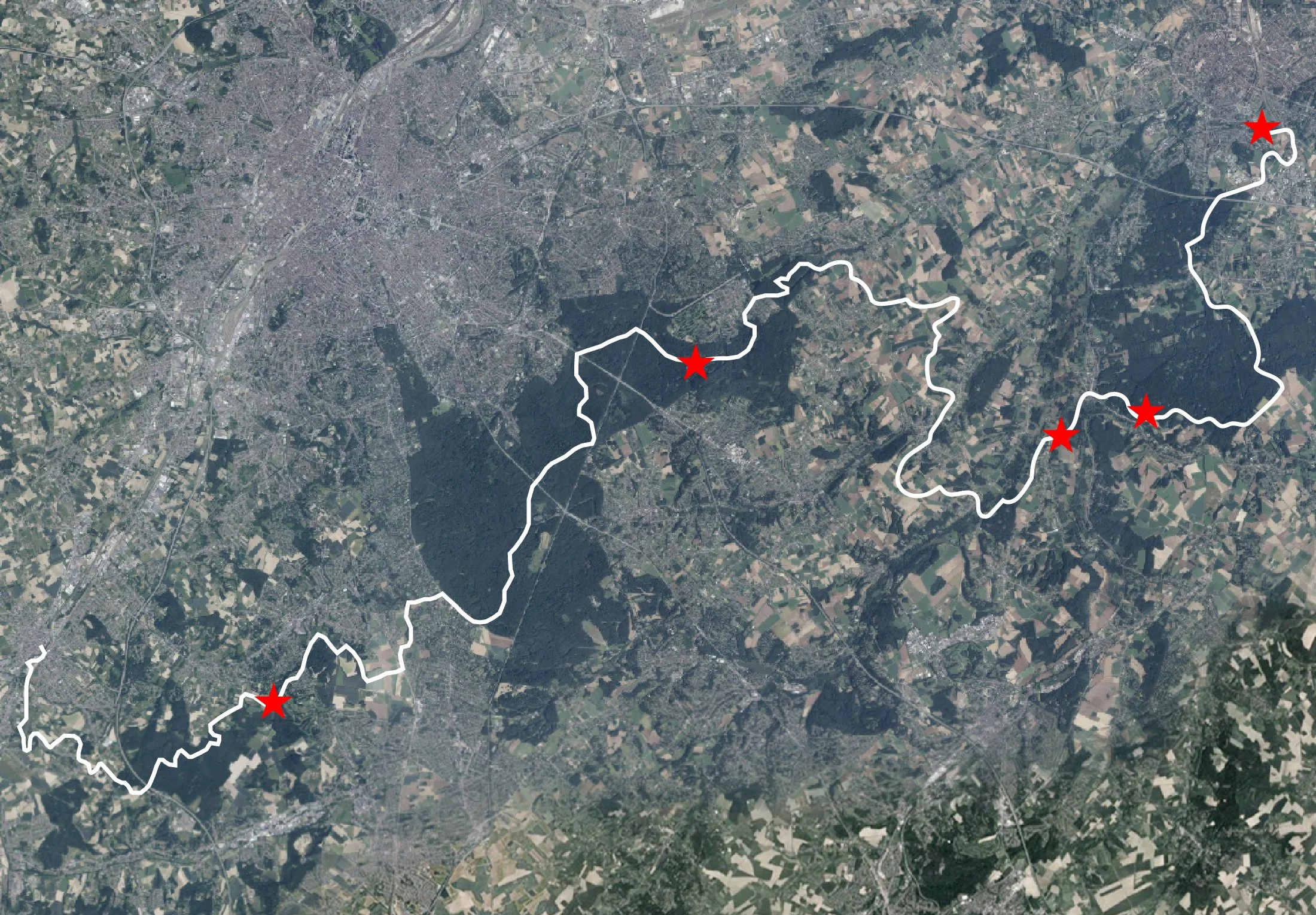 locaties rustplekken Nationaal Park Brabantse Wouden trail