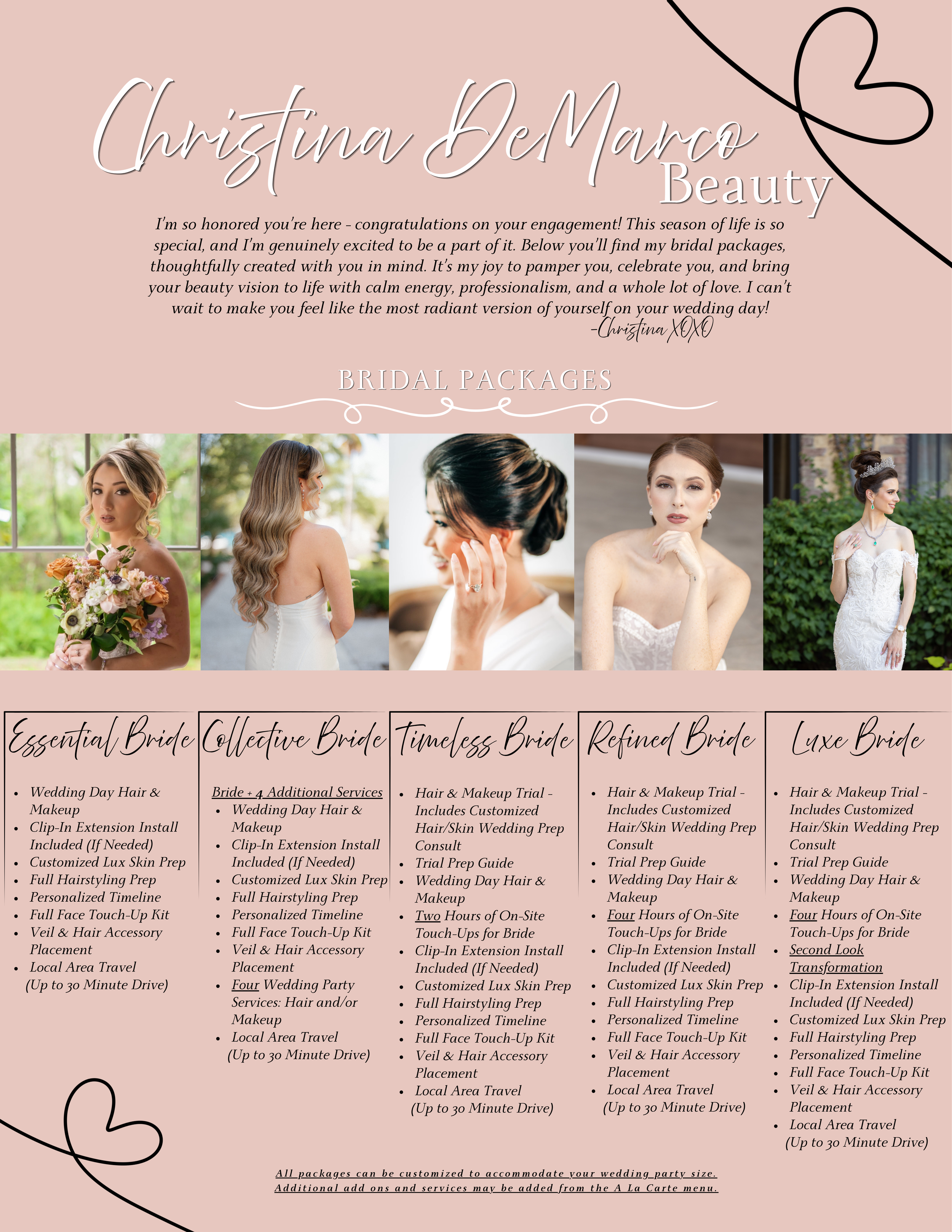 Christina DeMarco Bridal Packages