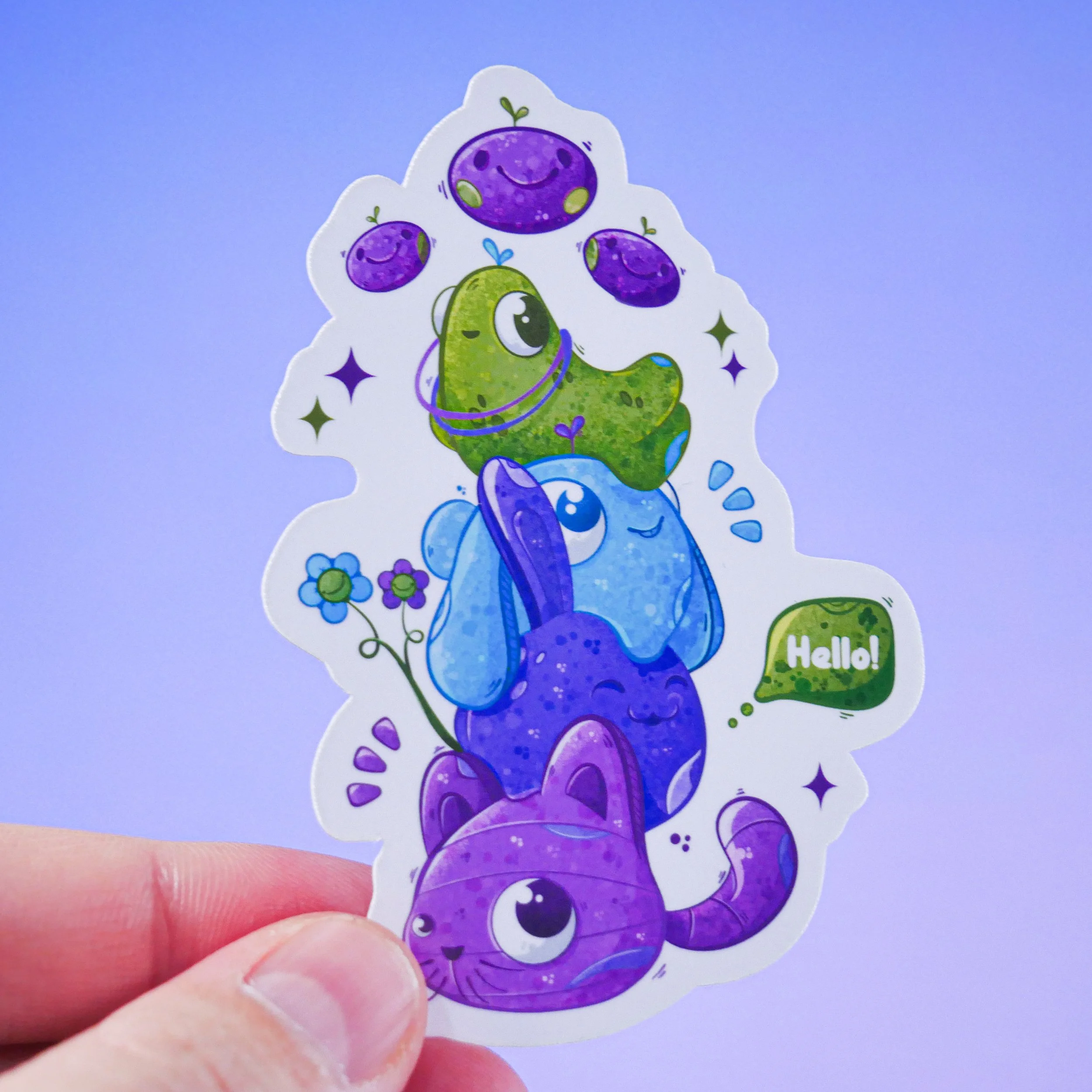 Sticker Pack - 6 Big Cute Character Waterproof — Angela Kalokairinou