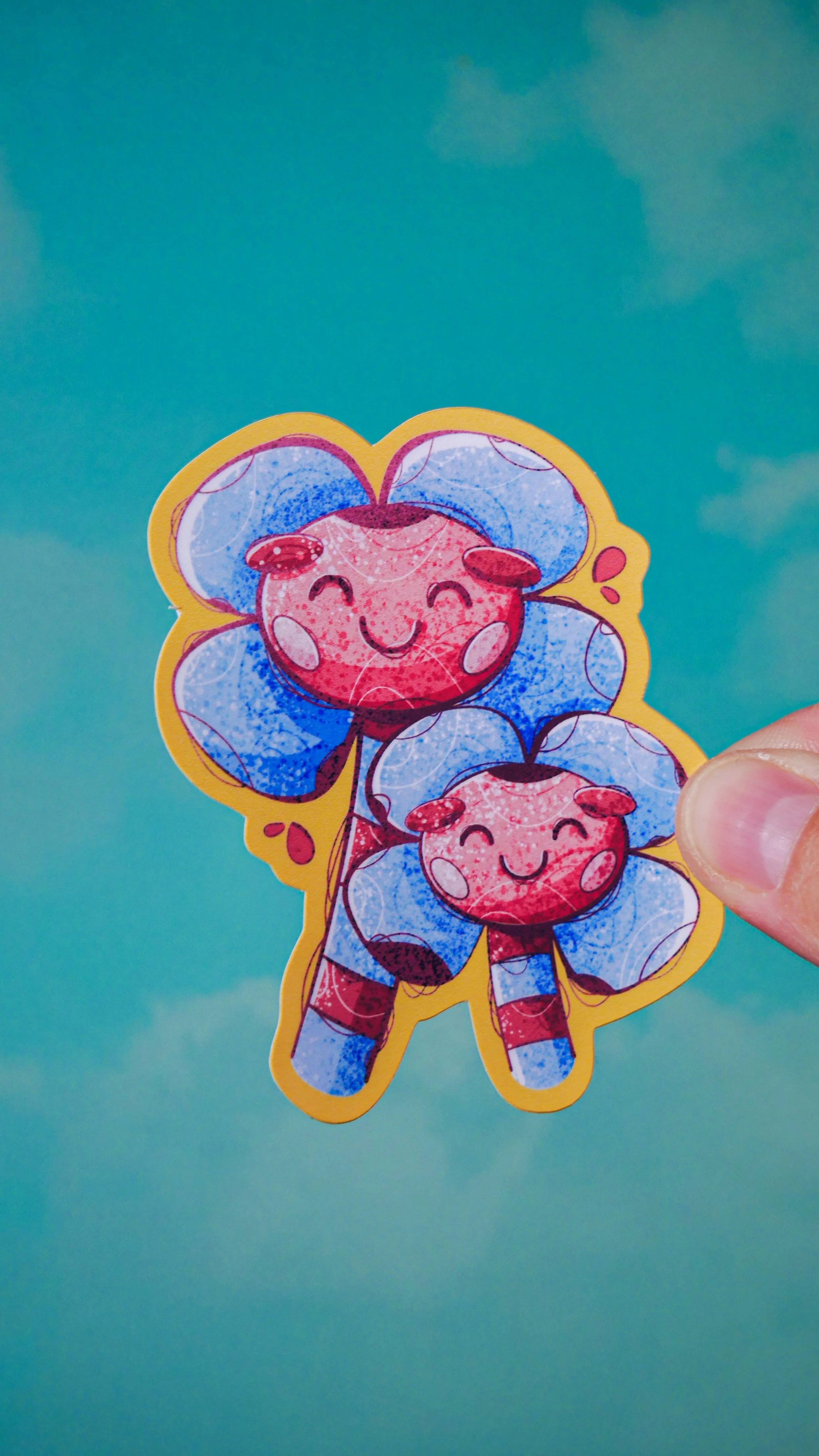Happy Flowers Waterproof Sticker
