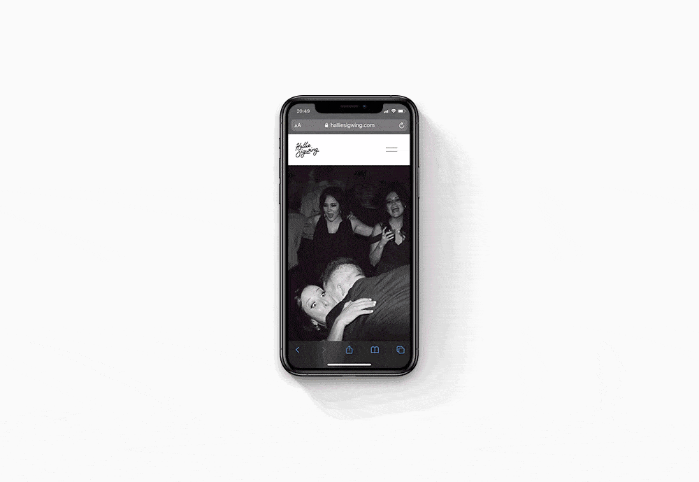 Mobile responsive Squarespace site by Agave Studio for Kansas City wedding photographer