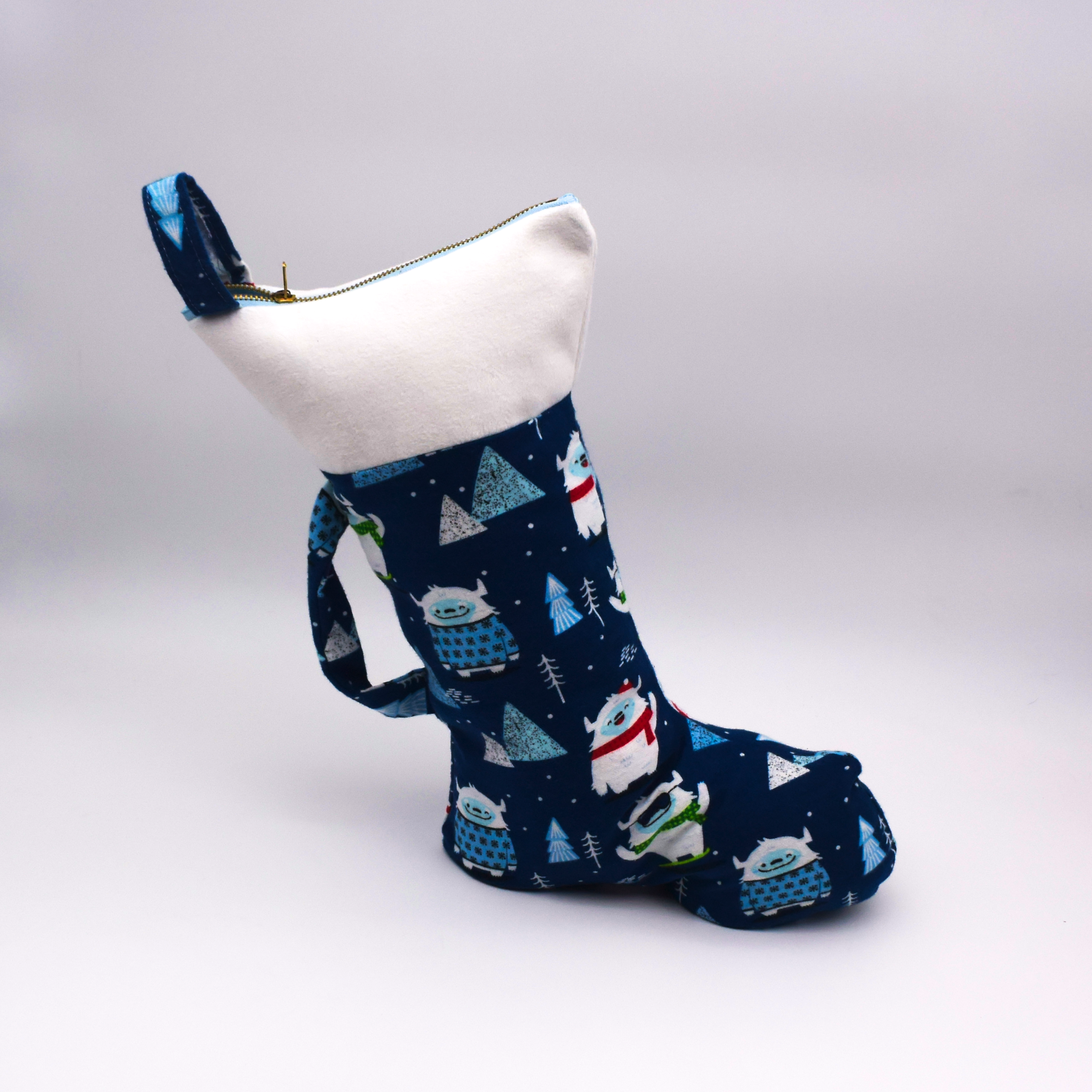 Abominable Snowman Zippered Stocking