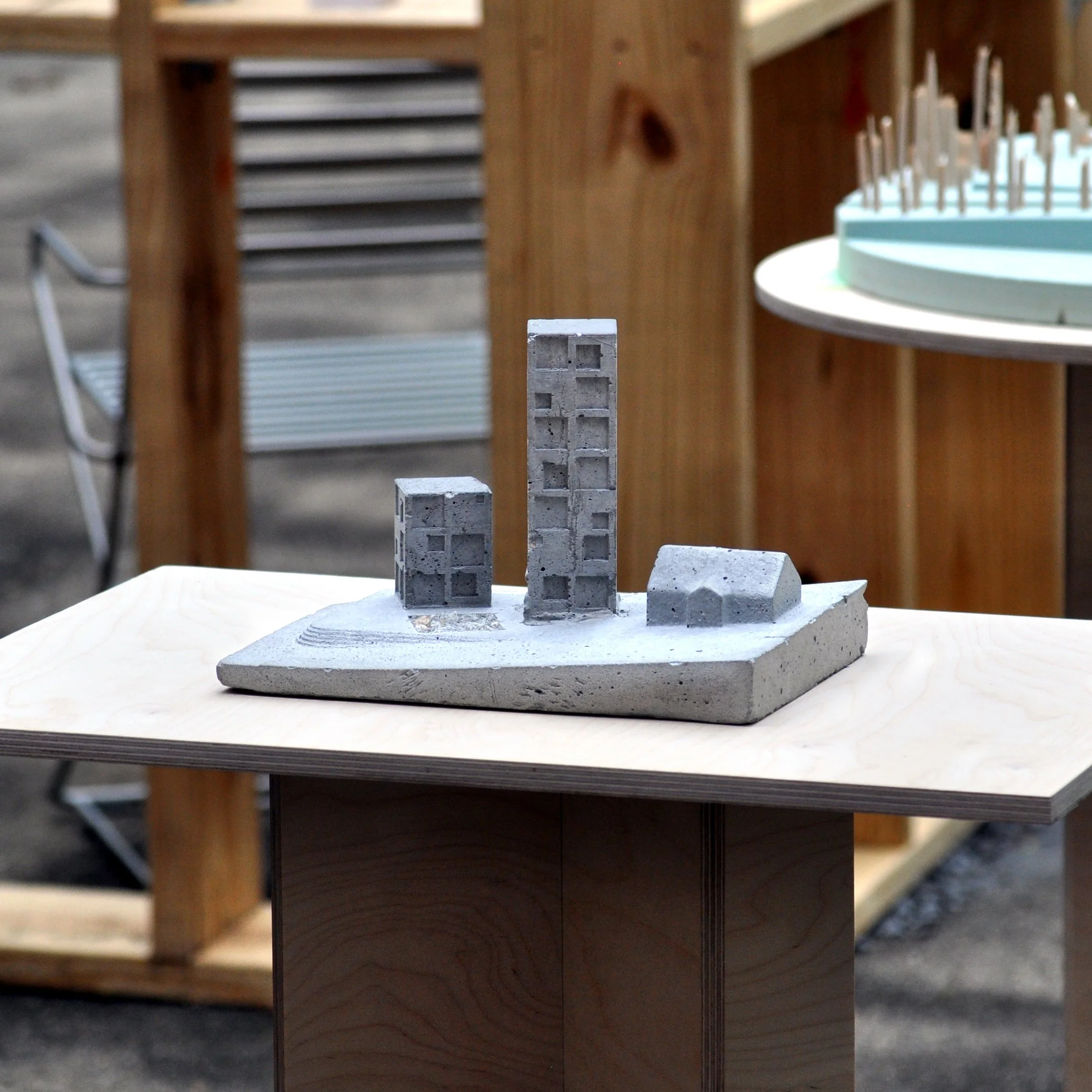 Detail photo of cast concrete model