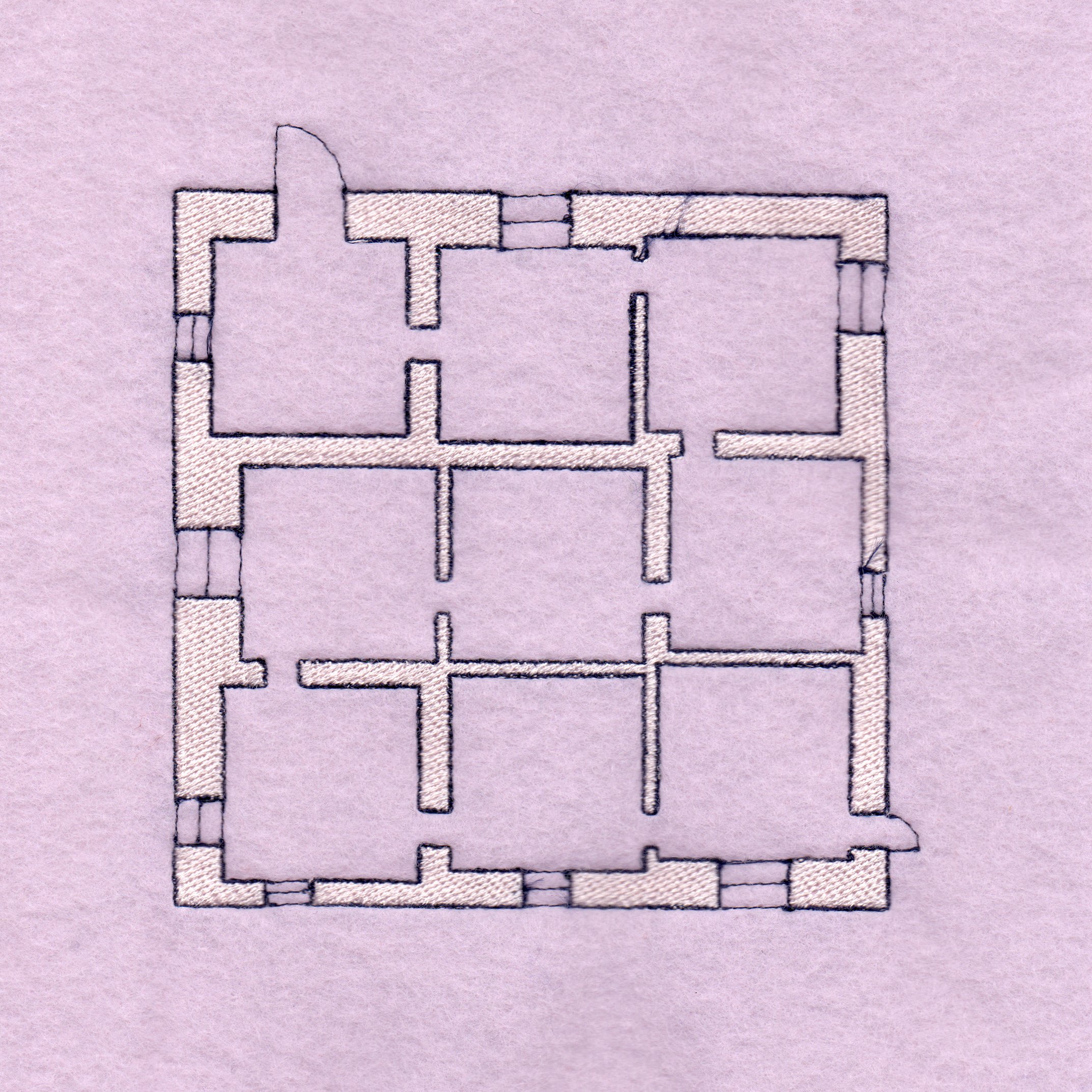 Stitched plan - 9-square pink