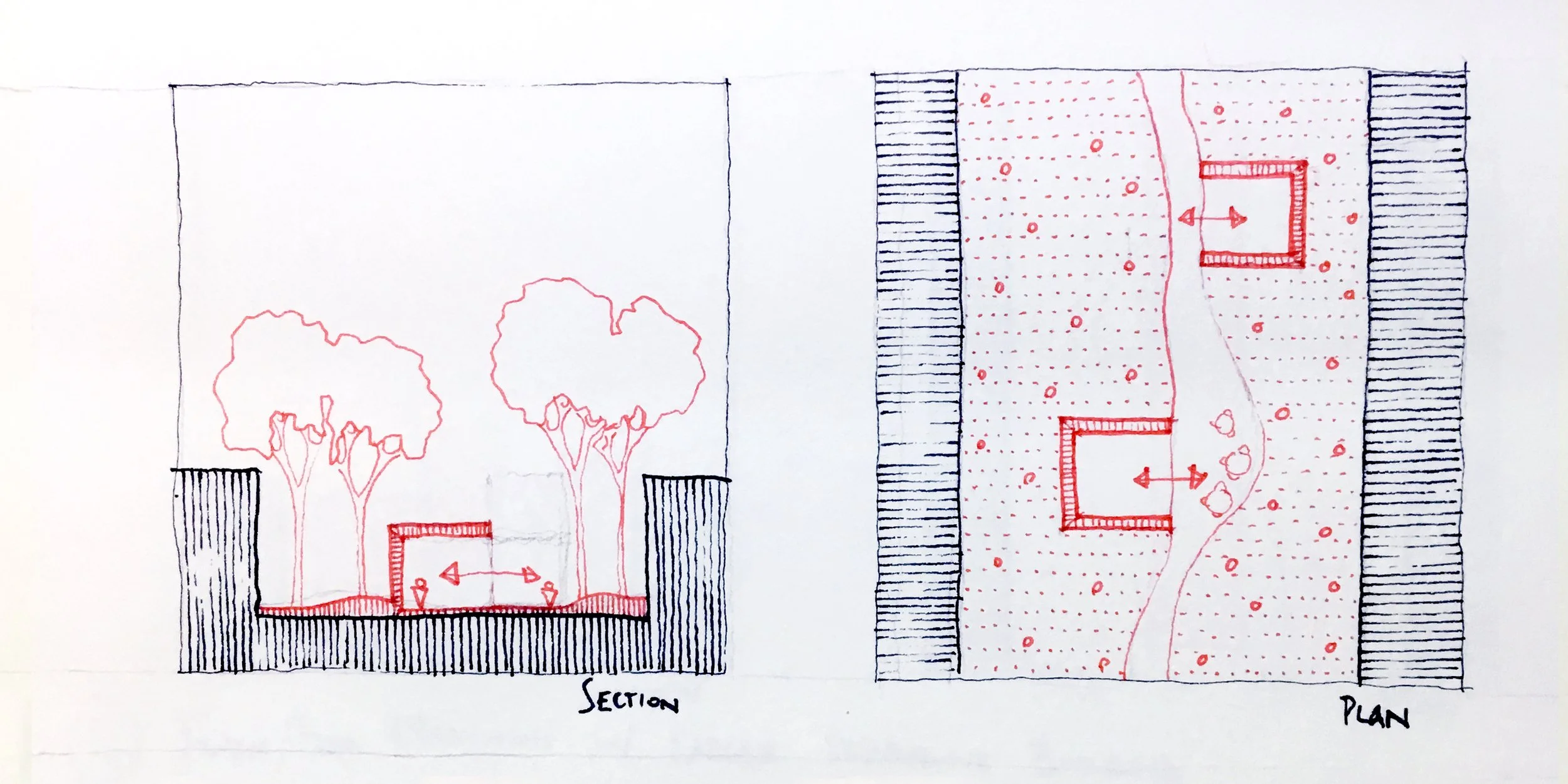 Concept sketches: park pavilions