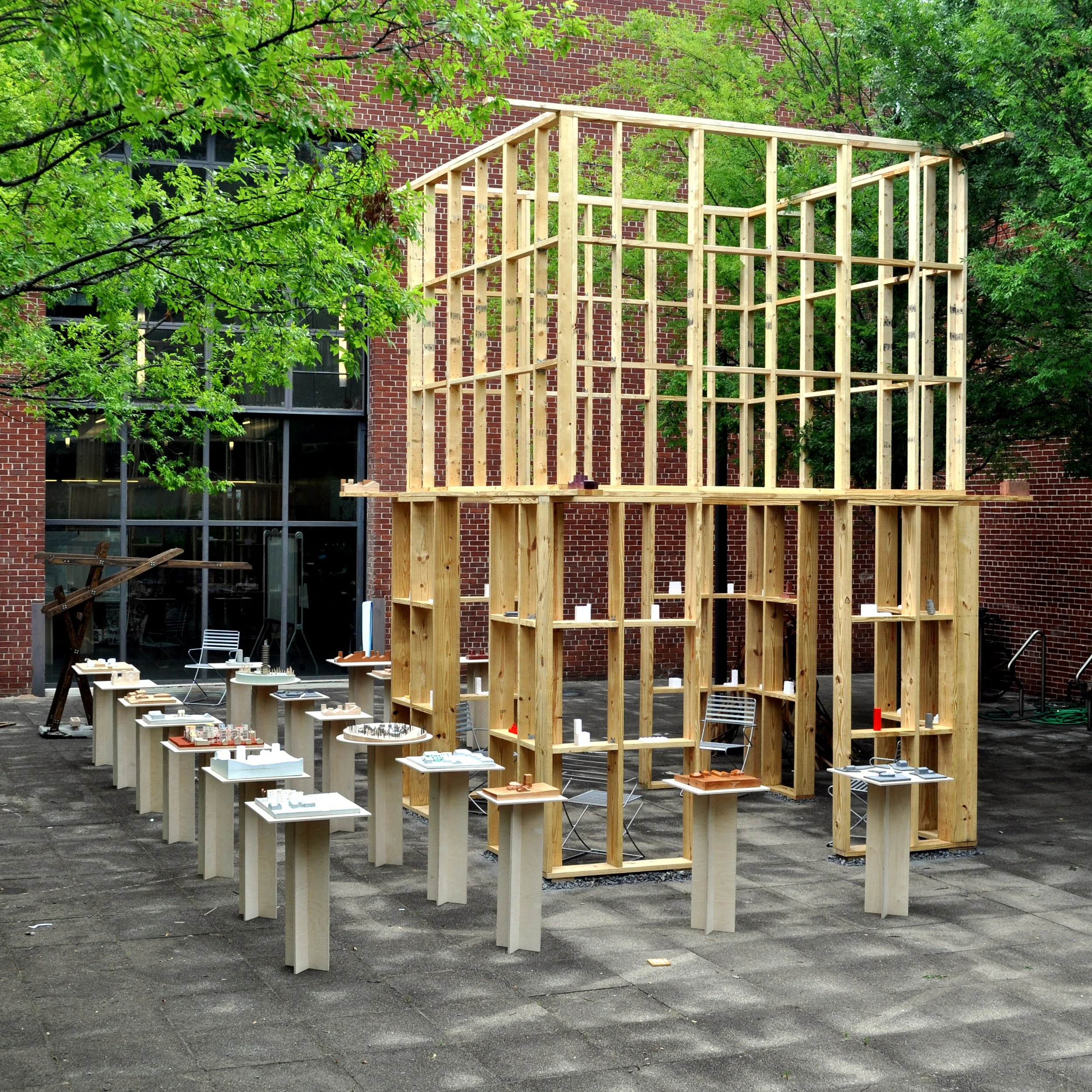 Installation in Hinman courtyard