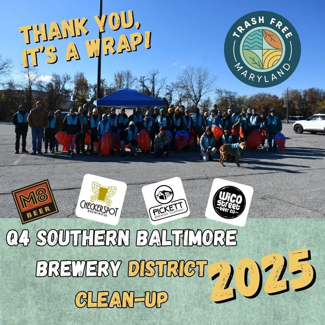 Thank you to our volunteers, supporters, and trash heroes for participating in our Q4 Southern Baltimore Brewery District Clean Up! 

You definitely showed up and showed out for this year&rsquo;s #smallbusinesssaturday! 

And we did more than a clean