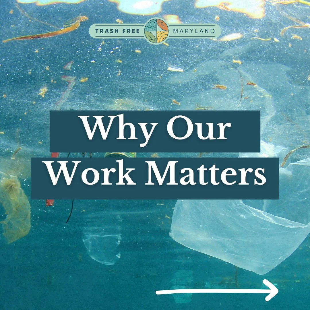 Why Our Work Matters

About 80% of marine plastic waste/debris comes from everyday litter! 

We support deposit return systems, the Maryland Bottle Bill, Skip the Stuff and other legislation that works to help reduce sources of plastic and promote re