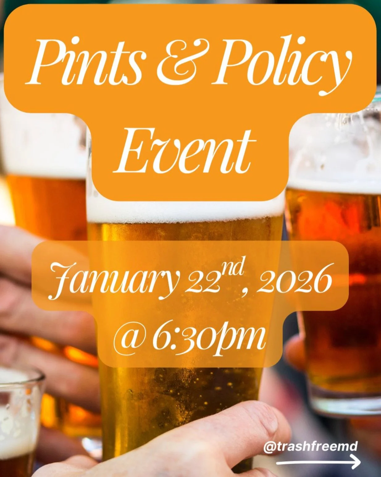 Join us tonight! Patagonia Baltimore&rsquo;s Pints and Policy event is inviting folks to learn about how to support the Maryland Bottle Bill this year!

🗓️Thursday, January 22nd, 2026 @ 6:30pm EST
📍700 S Caroline St. Baltimore, MD, 21231

Collabora