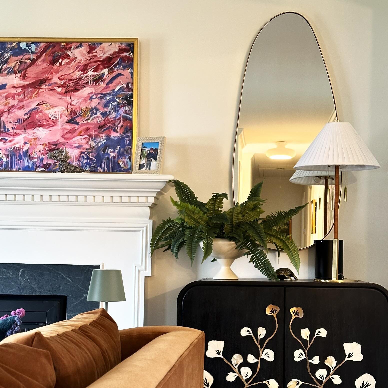 Layers of light, colorful art, plush and patterned fabrics, a whole new layout, &amp; a whole new outlook on life is what we delivered for this awkward Ft Hunt living room. This project, among a few others, will the that magical professional styling 