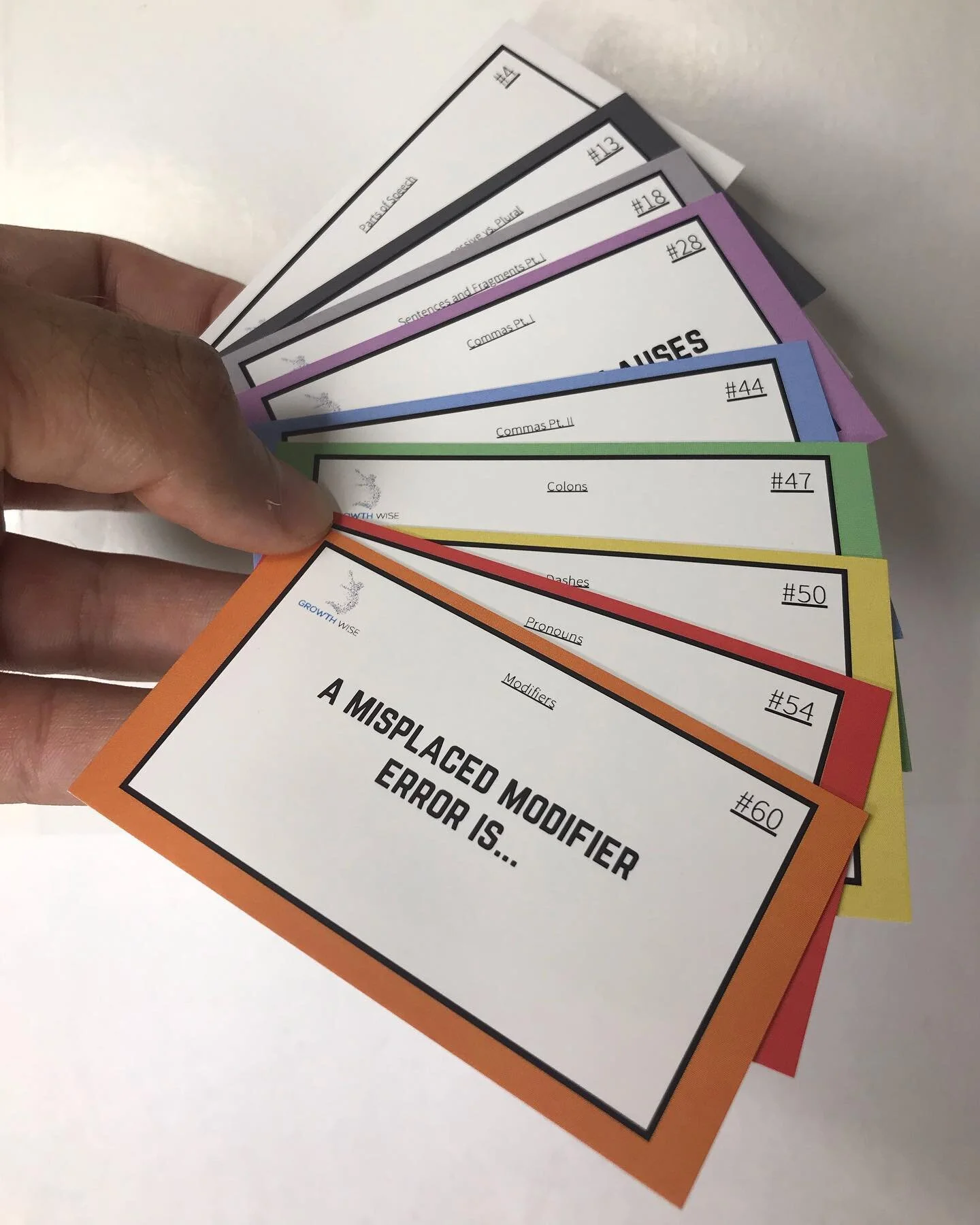 Want a perfect score in SAT or ACT #grammar? Check out our gorgeous color-coded grammar flashcards (link in bio!).
&bull;
✅ No wasted time. 
✅ No ineffective tutoring. 
✅ No 250-page workbooks. 
&bull;
Memorize these 63 grammar rules and 20 question-