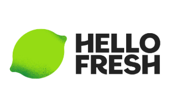 Hello Fresh logo. The design features a vibrant lime green lime icon and the brand's name in bold text.