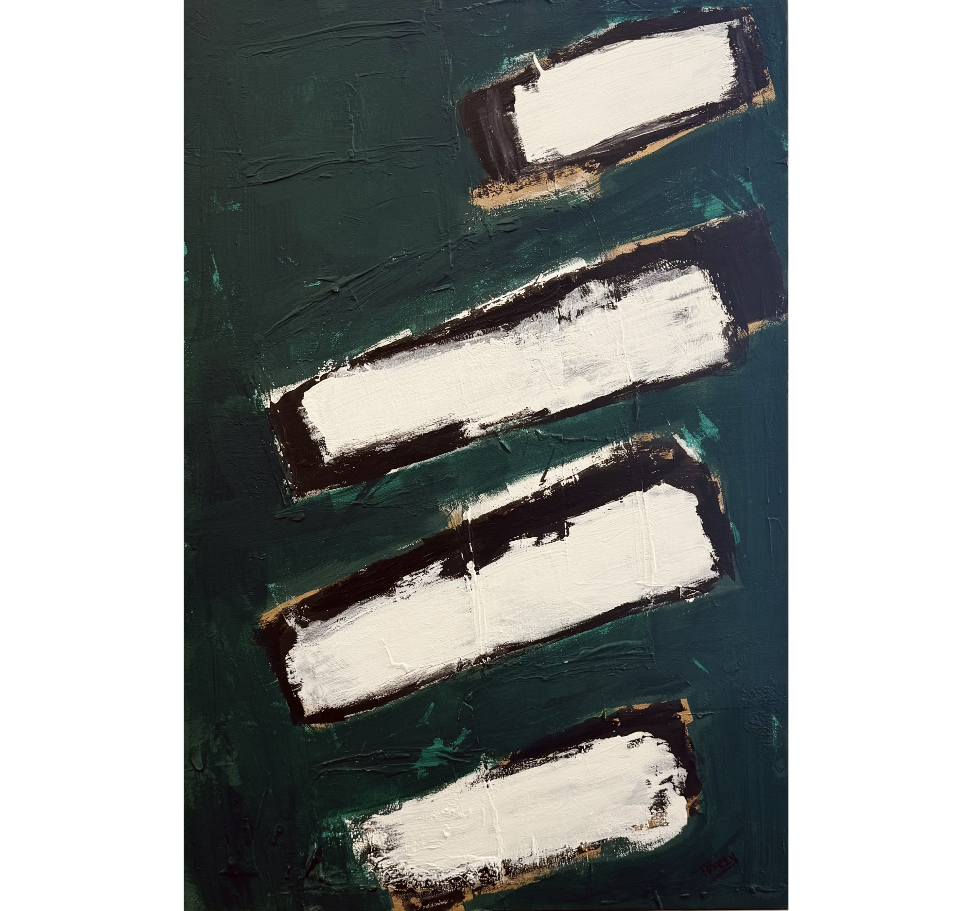 24. "Deconstructed Cargo Container in Phthalo Green 2" Tracey Mose | 24" x 36" | $1300