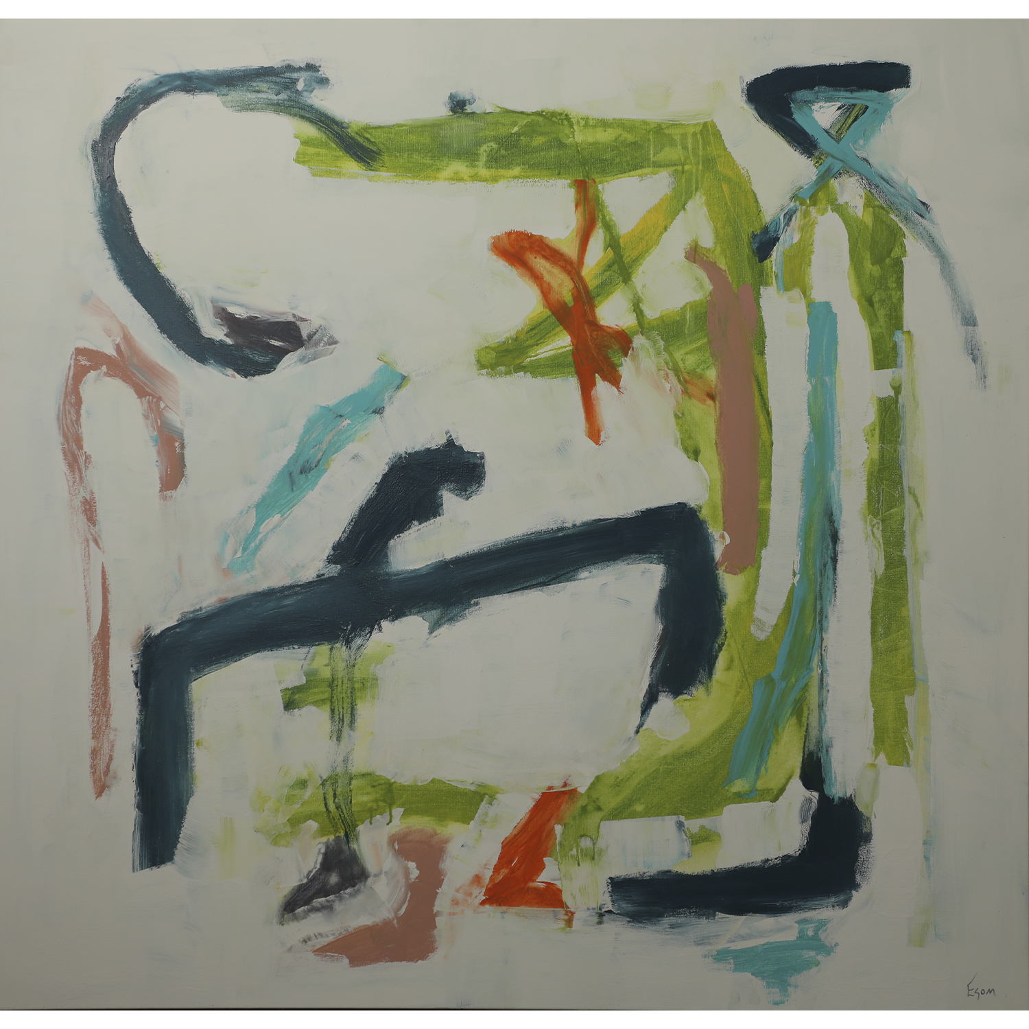 "Lime Abstract 1" • 48 x 48