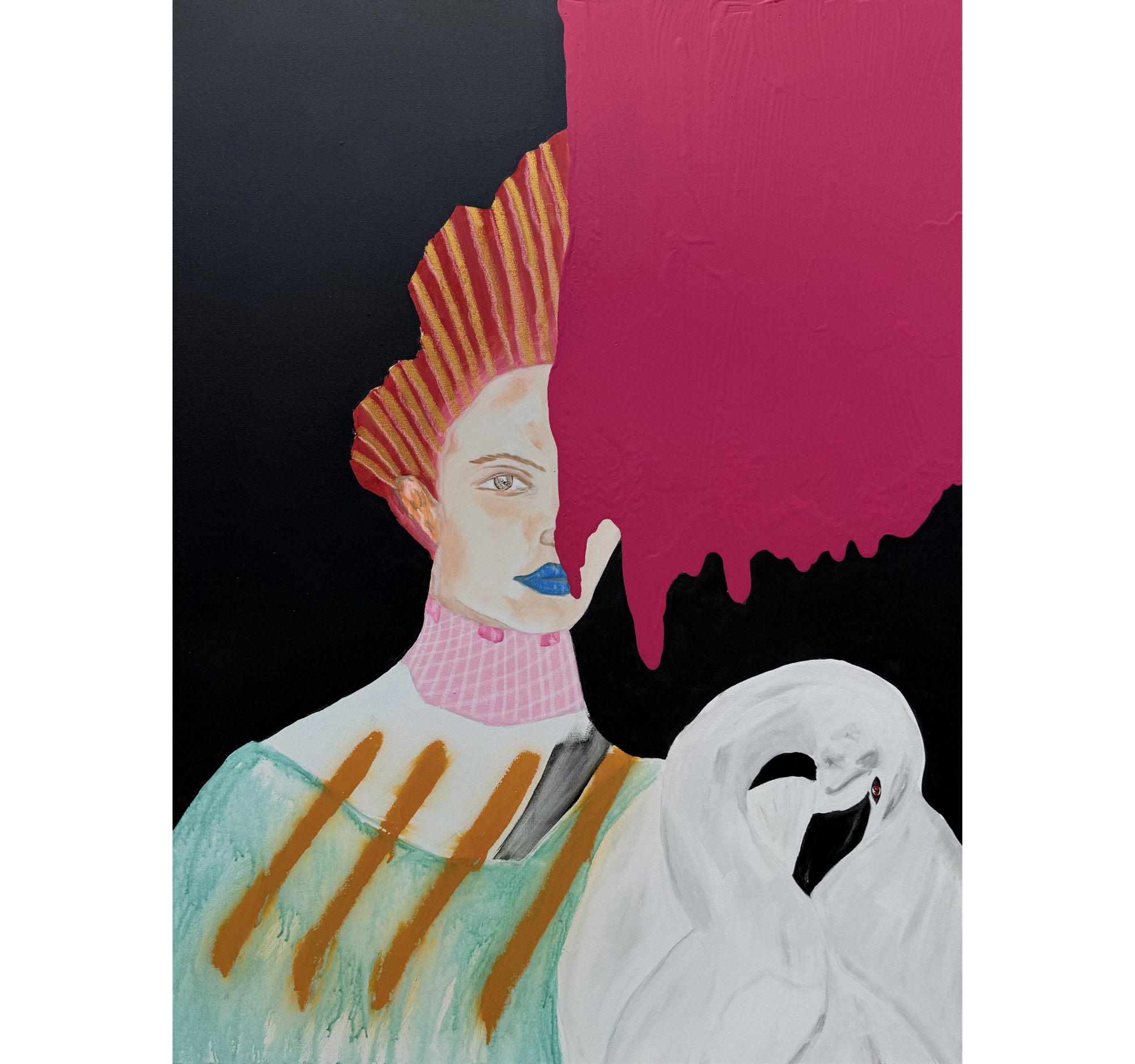 123. "Fantasy Figure Queen With A Swan" ESOM x Tracey | 36" x 48" | $3900