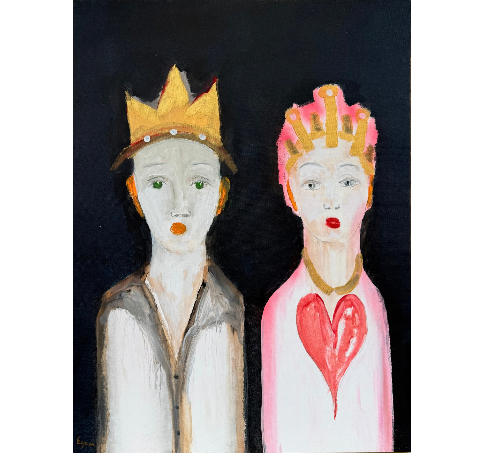 "Pair of Figures with Heart" Tony Mose | 30" x 40" | $2700