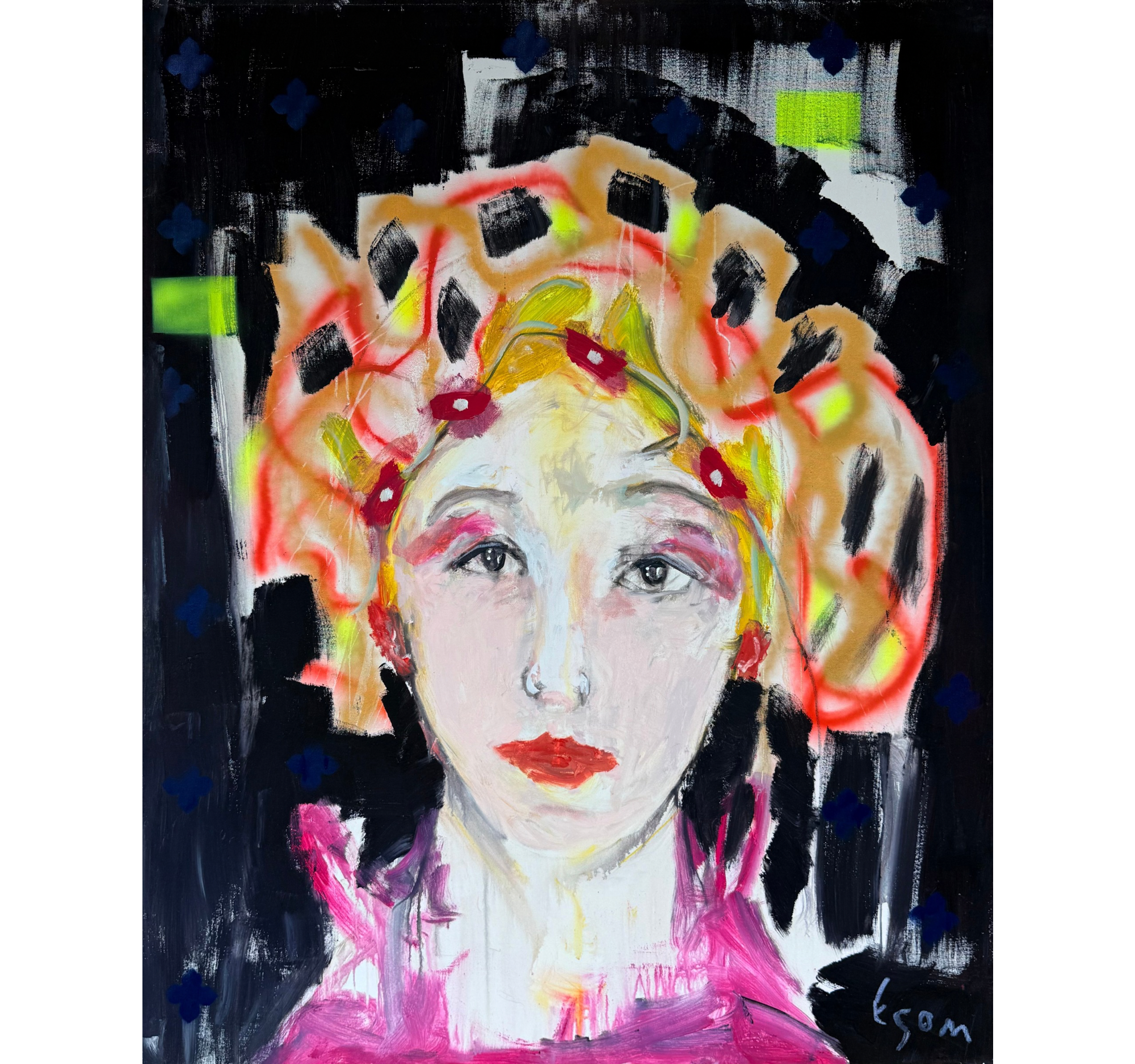 "Figure with a Pink Cloak" Tony Mose | 48" x 60" | $6500