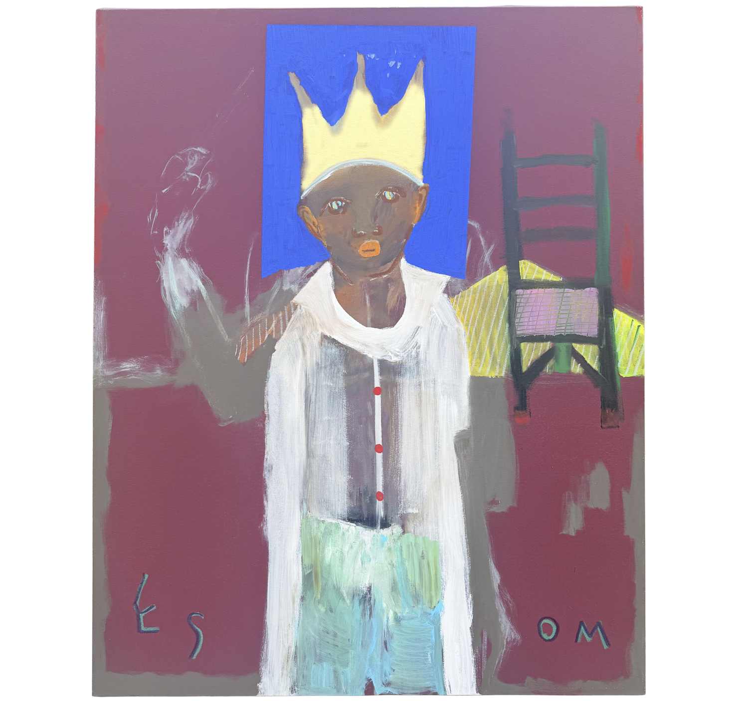 "KING WITH WHITE CLOAK AND BLACK CHAIR"  •  48 x 60