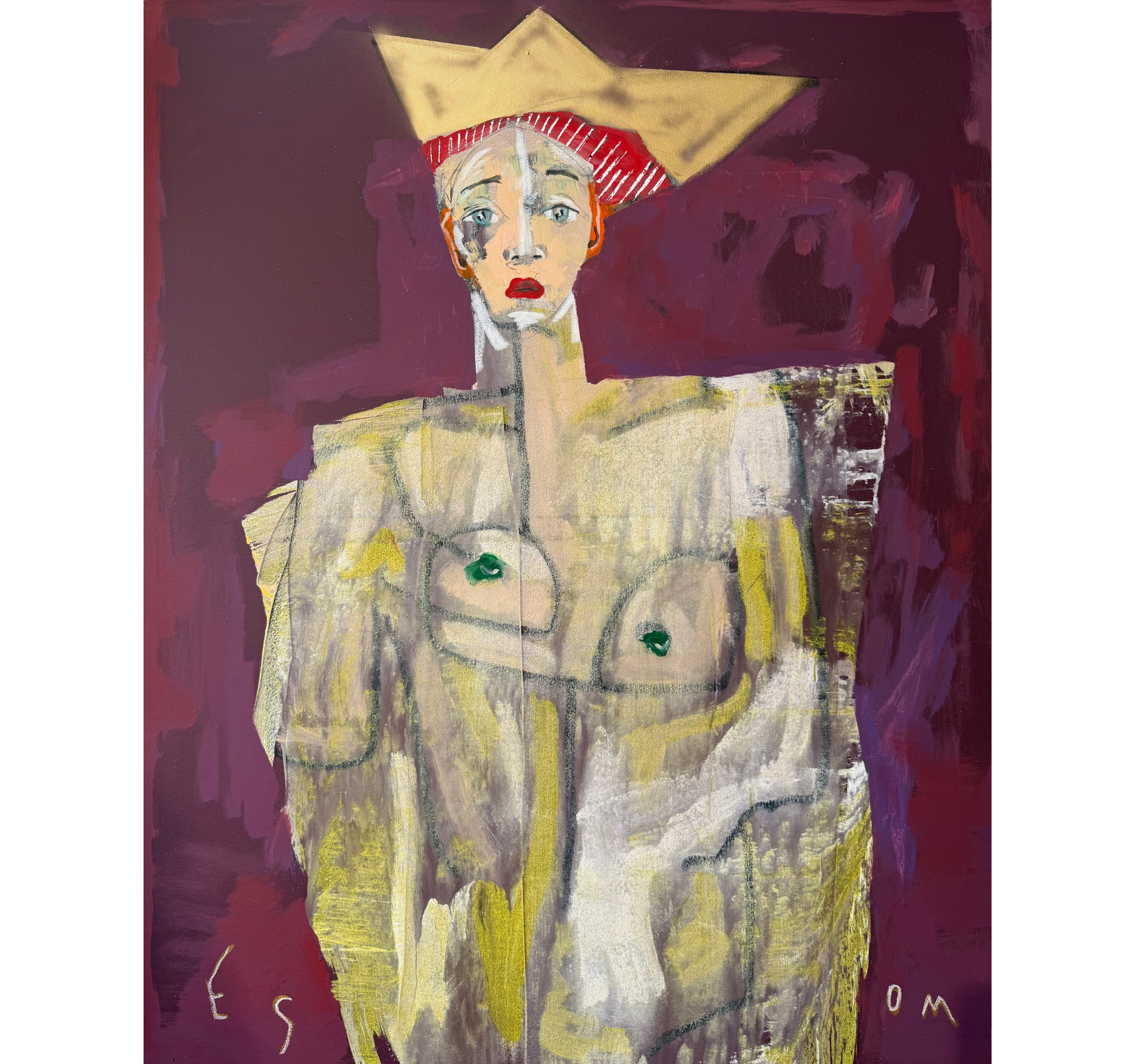 “Royal Figure on Oxblood” Tony Mose | 60” x 48” | $6,500