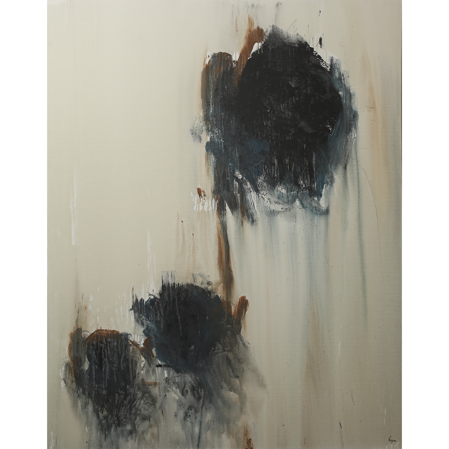 "Abstract in Black and Blue" • 48 x 60