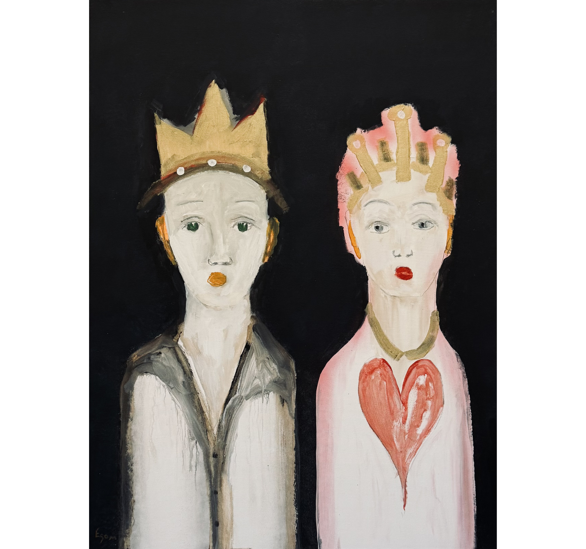 18. "King and Queen with Heart" Tony Mose | 30" x 40" | $2700