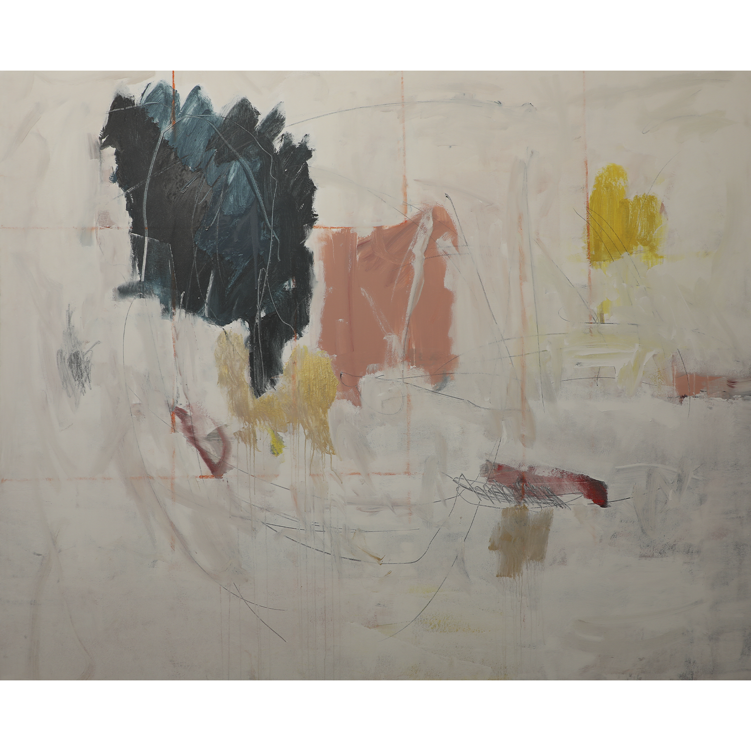 "Abstract in Midnight, Gold, and Rose" • 72 x 60