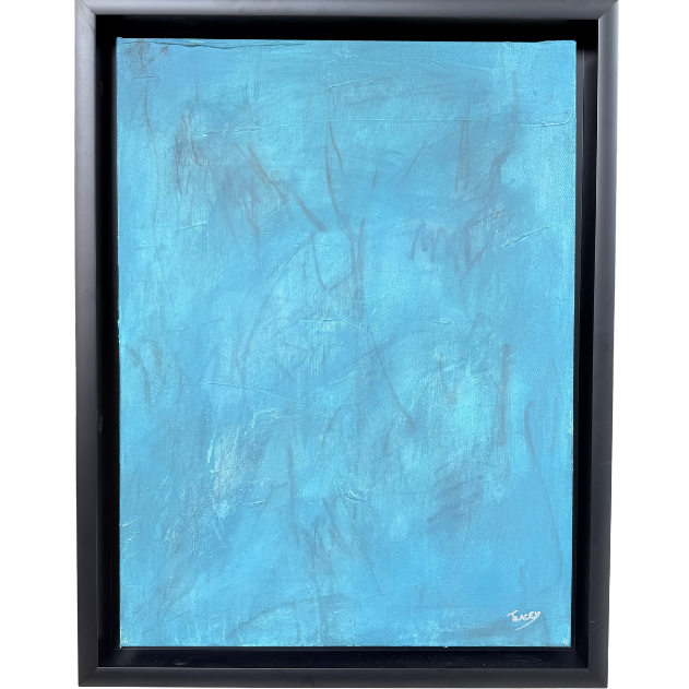 13. "Grey Area in Turquoise" Tracey Mose | 18" x 24"; Frame: 21" x 27" | $1600