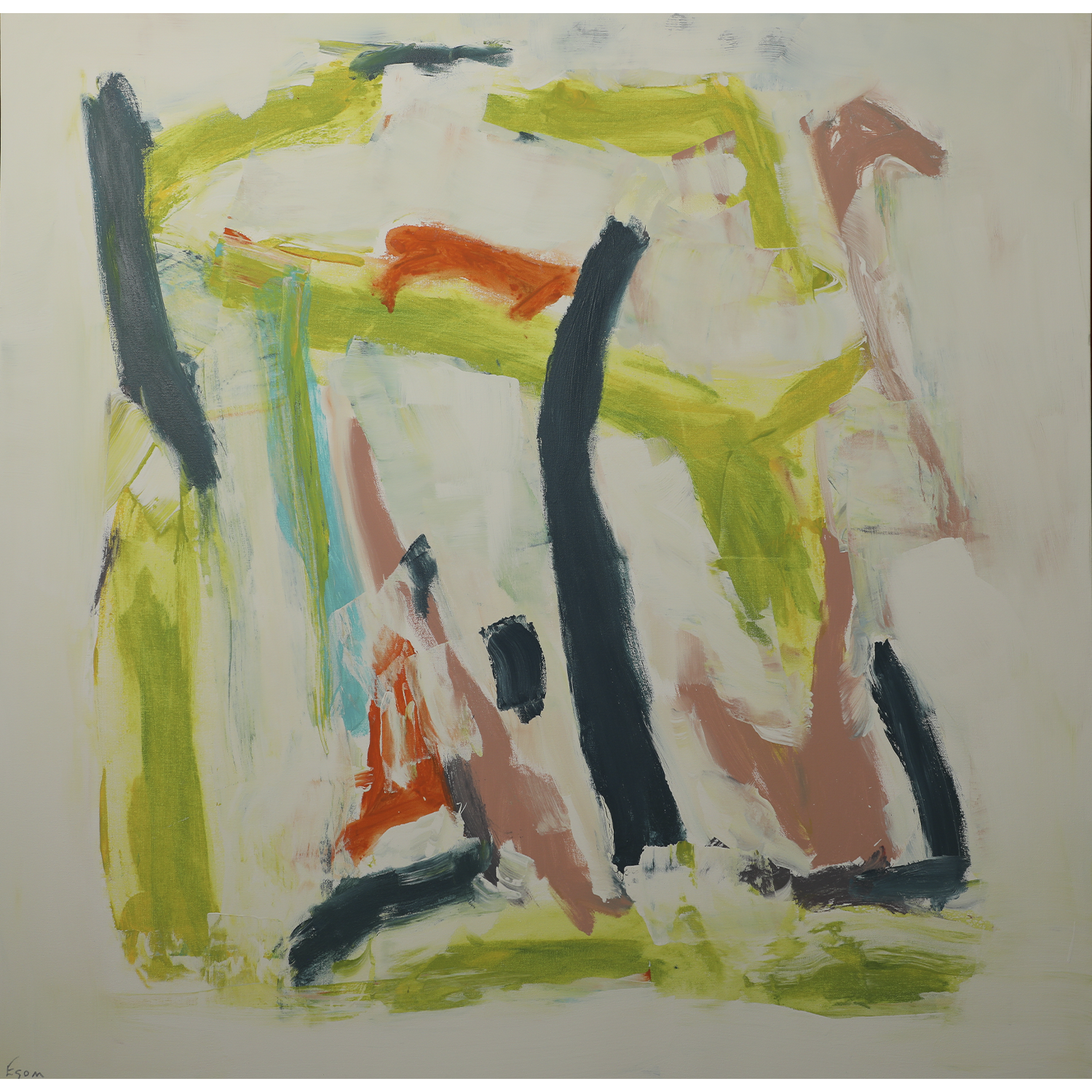 "Lime Abstract 2" • 48 x 48
