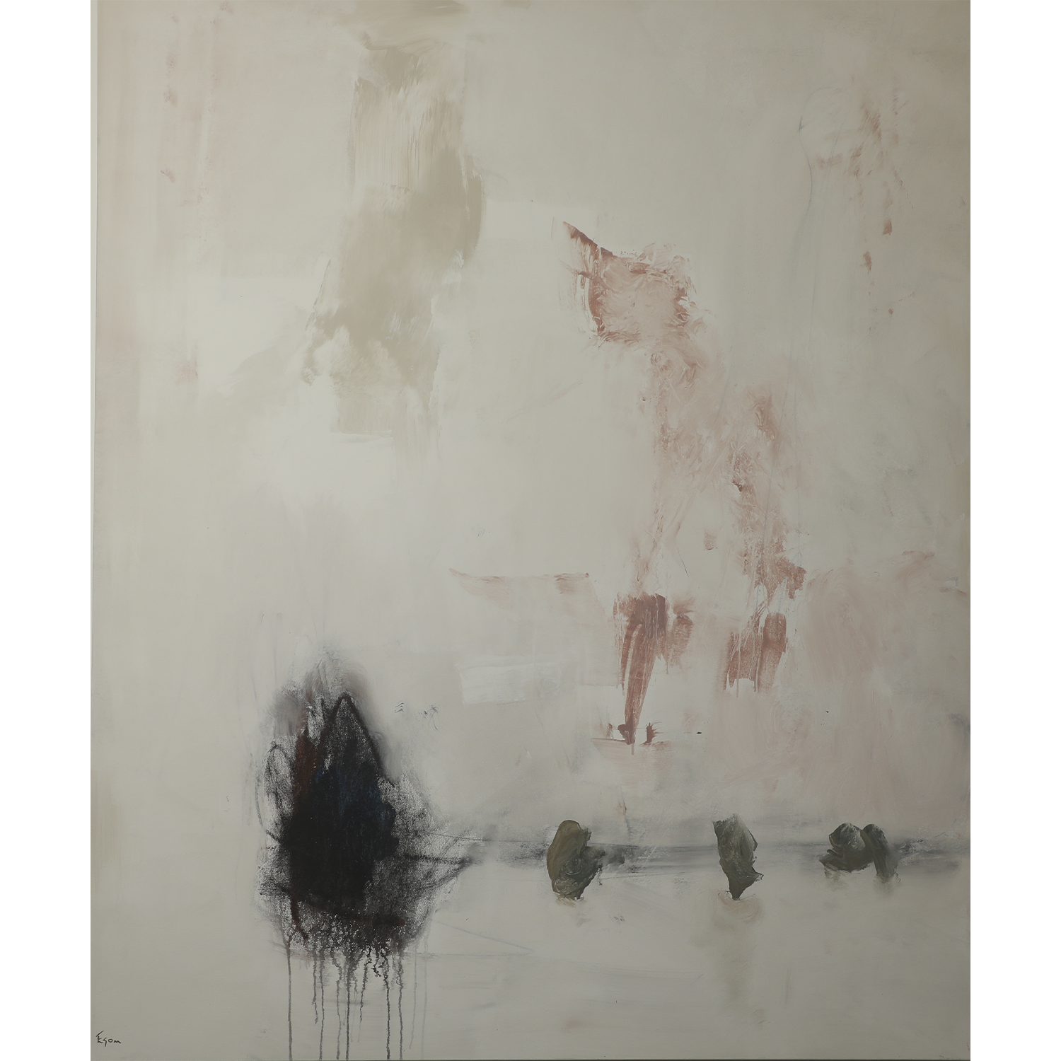 "Abstract in Blush and Black" • 48 x 60
