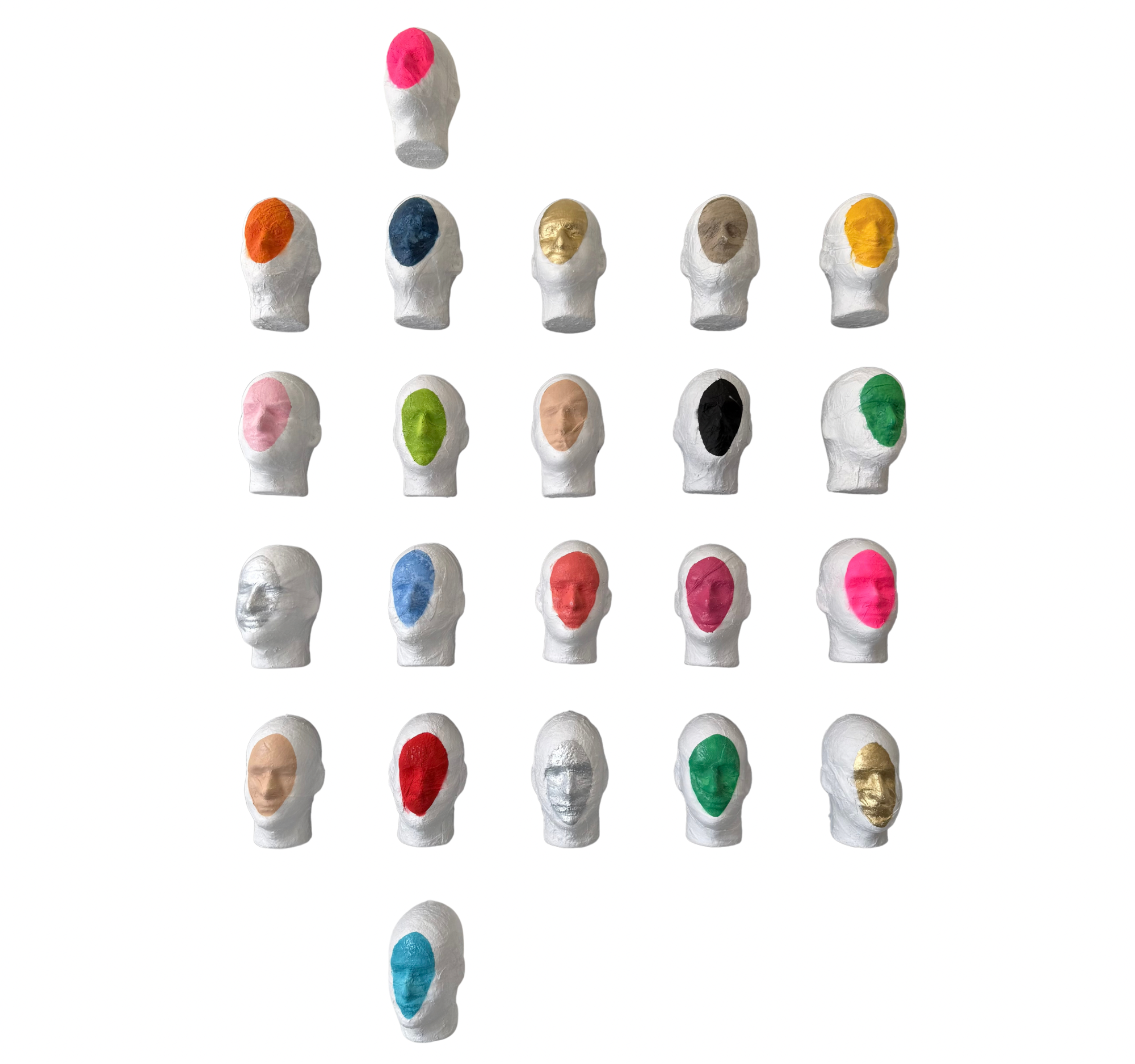 132. "Lil' Heads; Multicolor" Tony Mose | W6" x H10" x D8" | $850 Ea. 